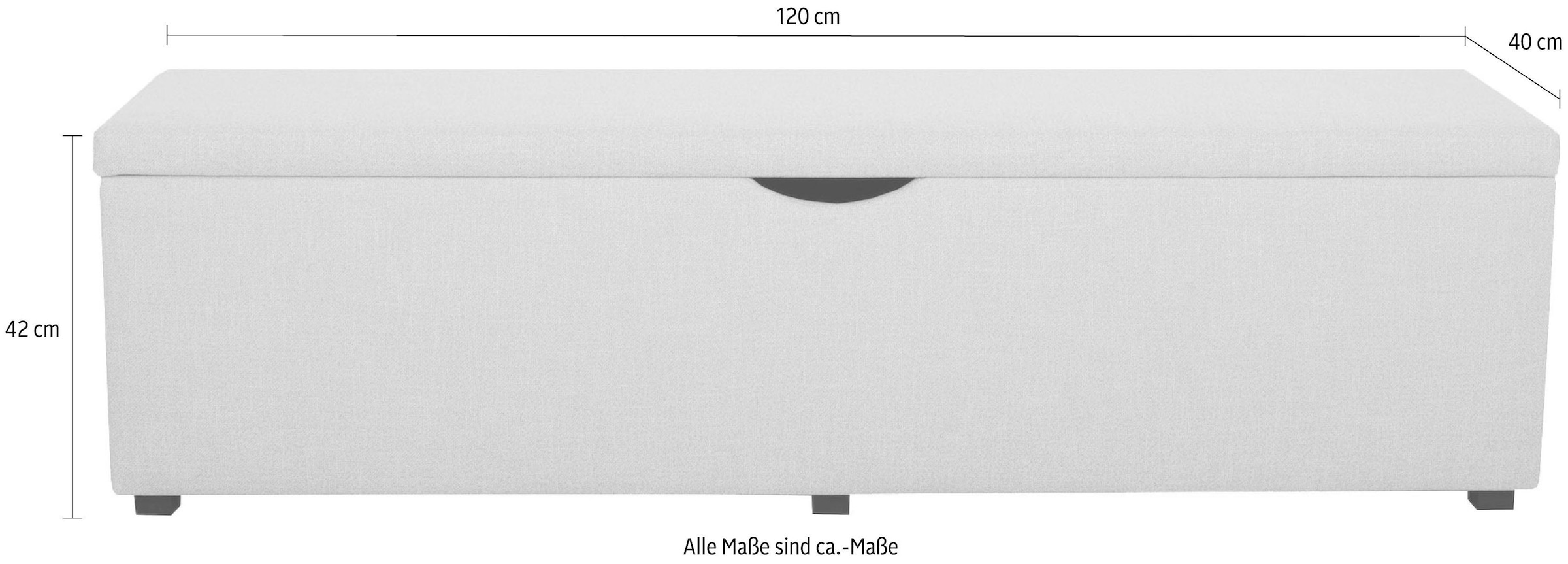Places of Style Hockerbank »Standard«, Breite 120cm oder 160cm, auch als Garderobenbank oder Bettbank