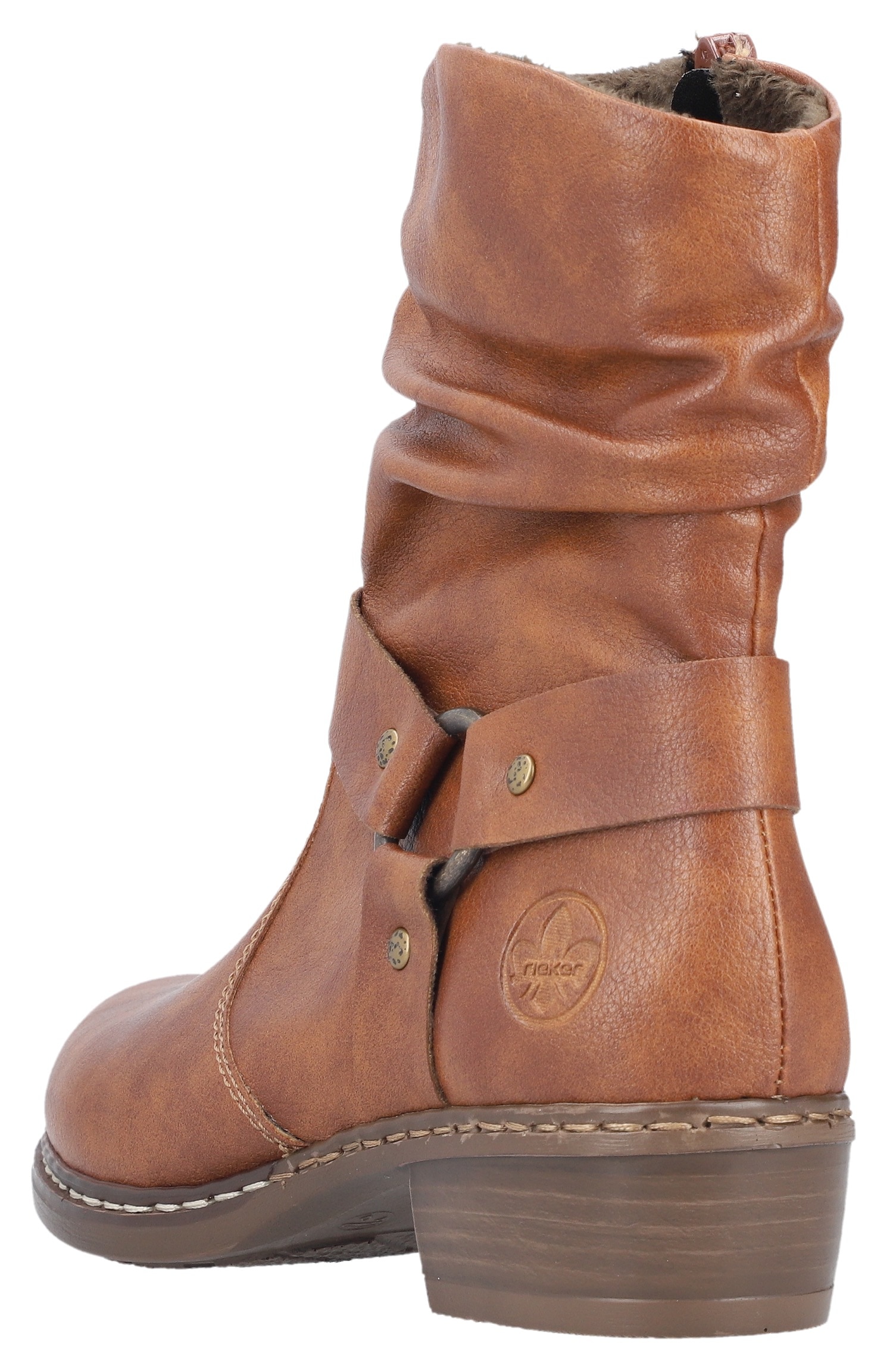 Rieker Stiefelette, Cowboyboots, Westernstiefelette, Blockabsatz, mit Zierriemen