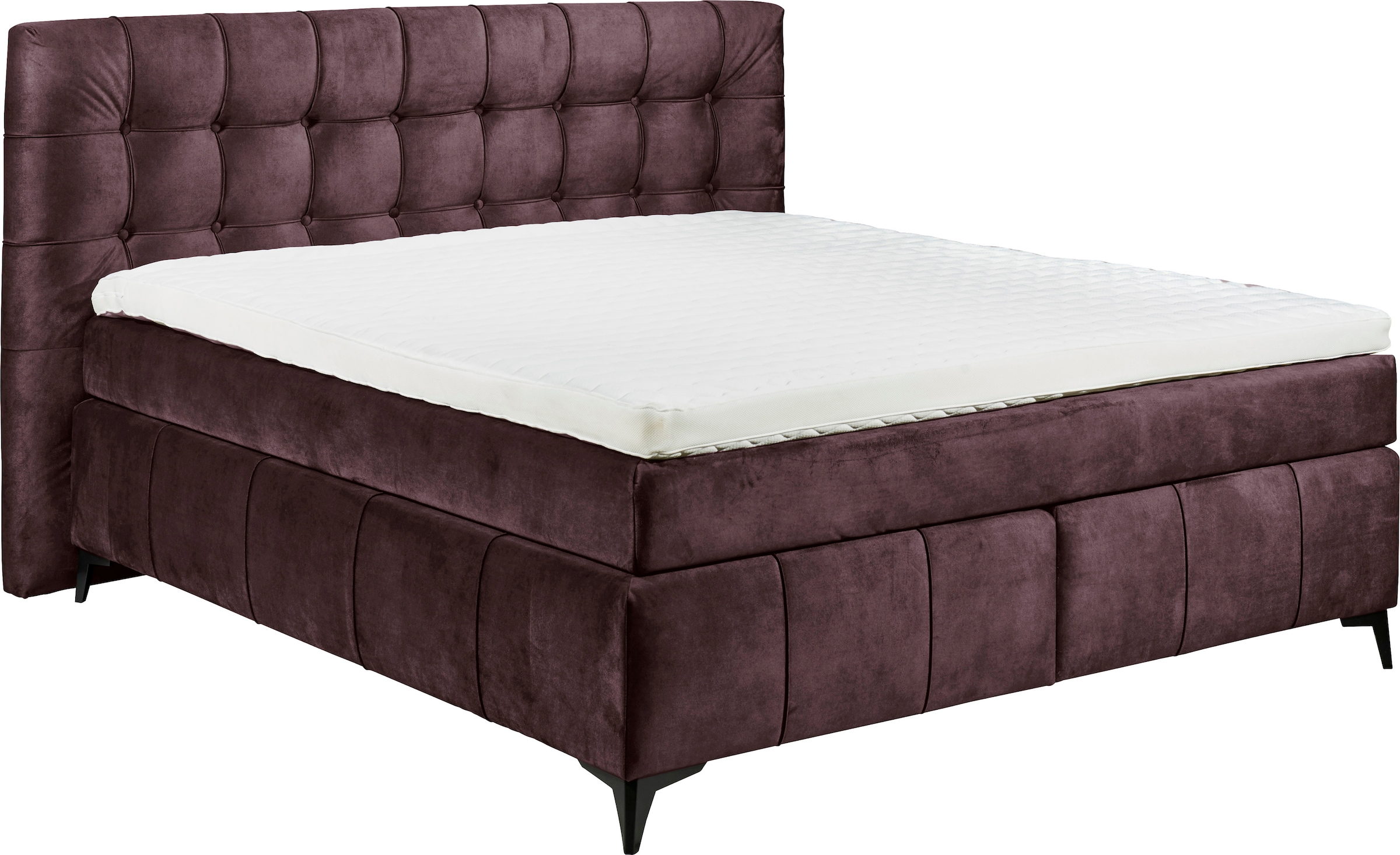 ED EXCITING DESIGN Boxspringbett »Oregon«, inkl. Duo-Matratze - Kokosmatte, Filzabdeckung