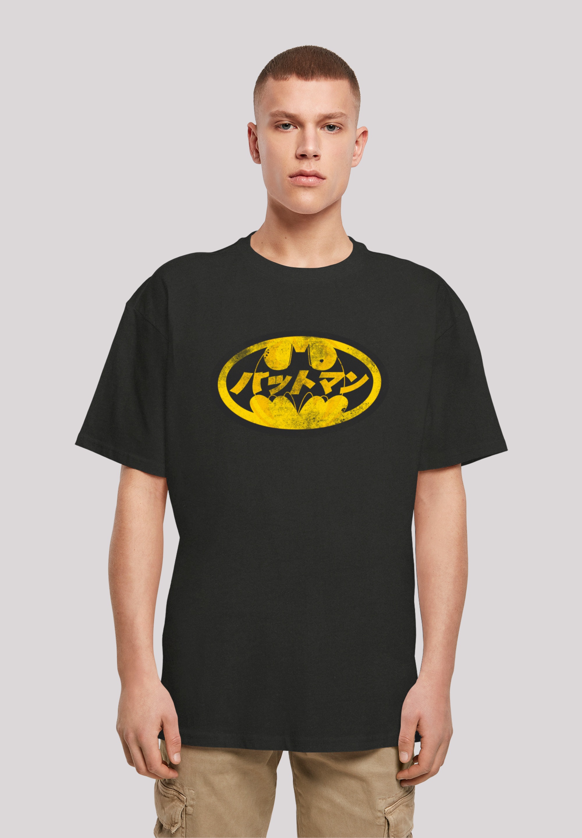 F4NT4STIC T-Shirt "DC Comics Batman Japanese Logo Yellow", Print