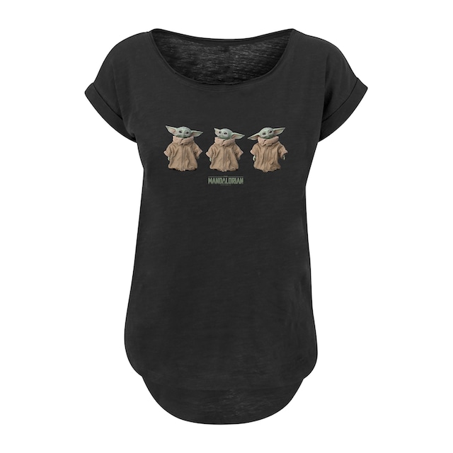 F4NT4STIC T-Shirt »Star Wars The Mandalorian Baby Yoda - Premium Fan Merch«,  Damen,Premium Merch,Lang,Longshirt,Bedruckt für kaufen | BAUR