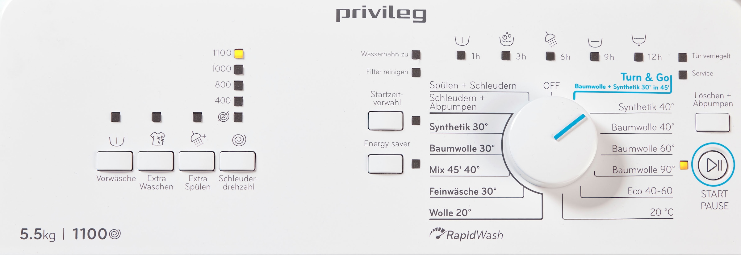 Privileg Waschmaschine Toplader DE, PWT 5,5 auf kg, 1100 »PWT Rechnung min LD55 BAUR | LD55 DE«, U