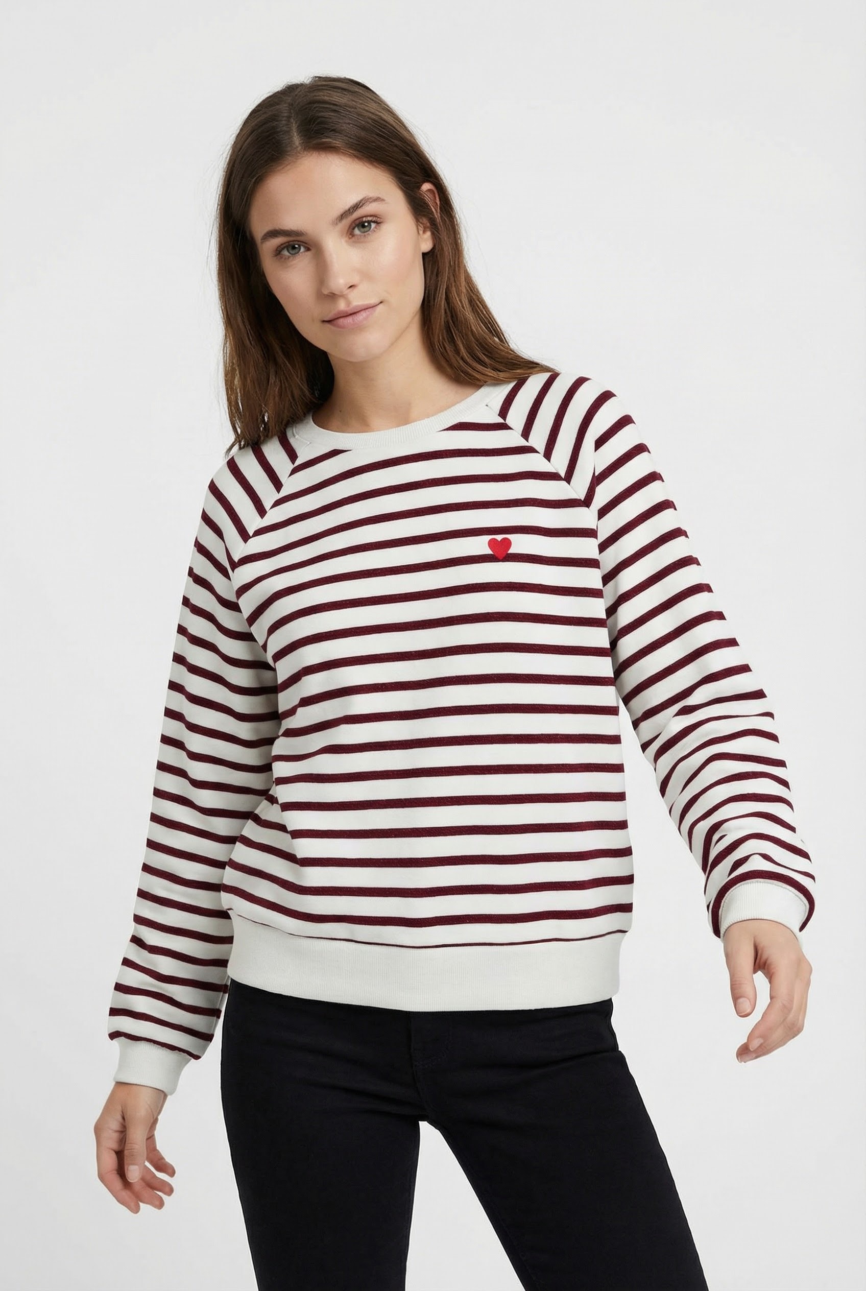 pieces Sweatshirt "PCGRETA LS EMB UB SWEAT FC", Baumwollmischung, regular fit