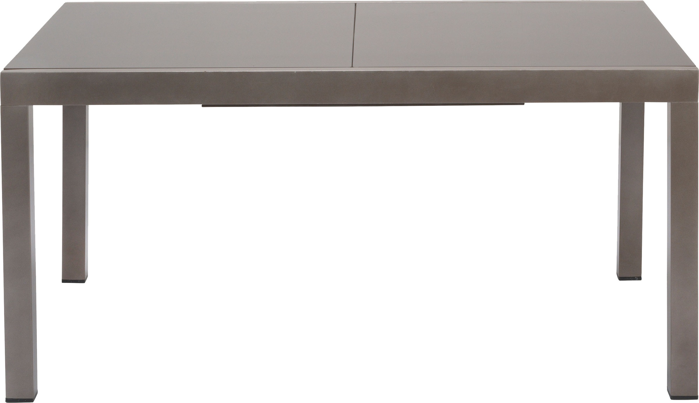 Gartentisch MERXX, B:89,5cm H:75,5cm, braun, Aluminium;Sicherheitsglas, Outdoor, Tische, "Semiausziehtisch", Tischplatte ohne Rand