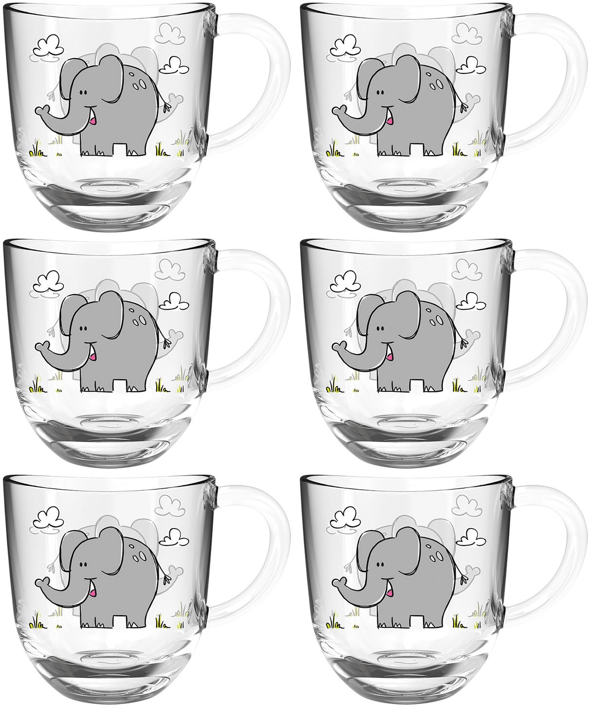 LEONARDO Tasse "BAMBINI Elefant 6er-Set" 280 ml, 6-teilig