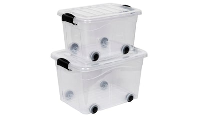 Aufbewahrungsbox »Roller Box«, (Set, 2 St.), mit Rädern und verschließbarem Deckel