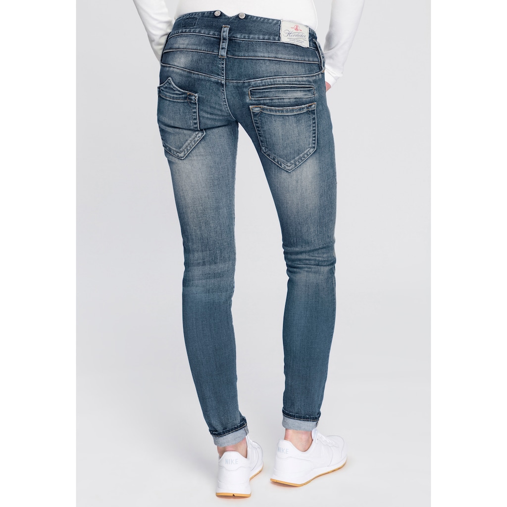 Herrlicher Slim-fit-Jeans »PITCH SLIM ORGANIC DENIM CASHMERE« mit Badge