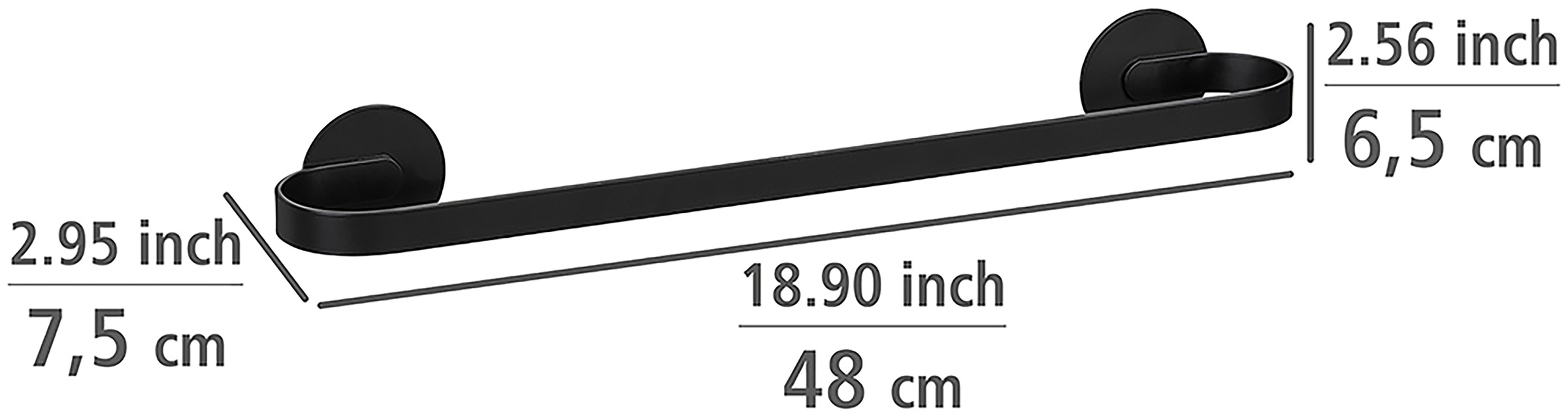 WENKO Handtuchstange »Turbo-Loc® Modell Uno Bivio«, aus Aluminium, Befestigen ohne Bohren, 40 cm