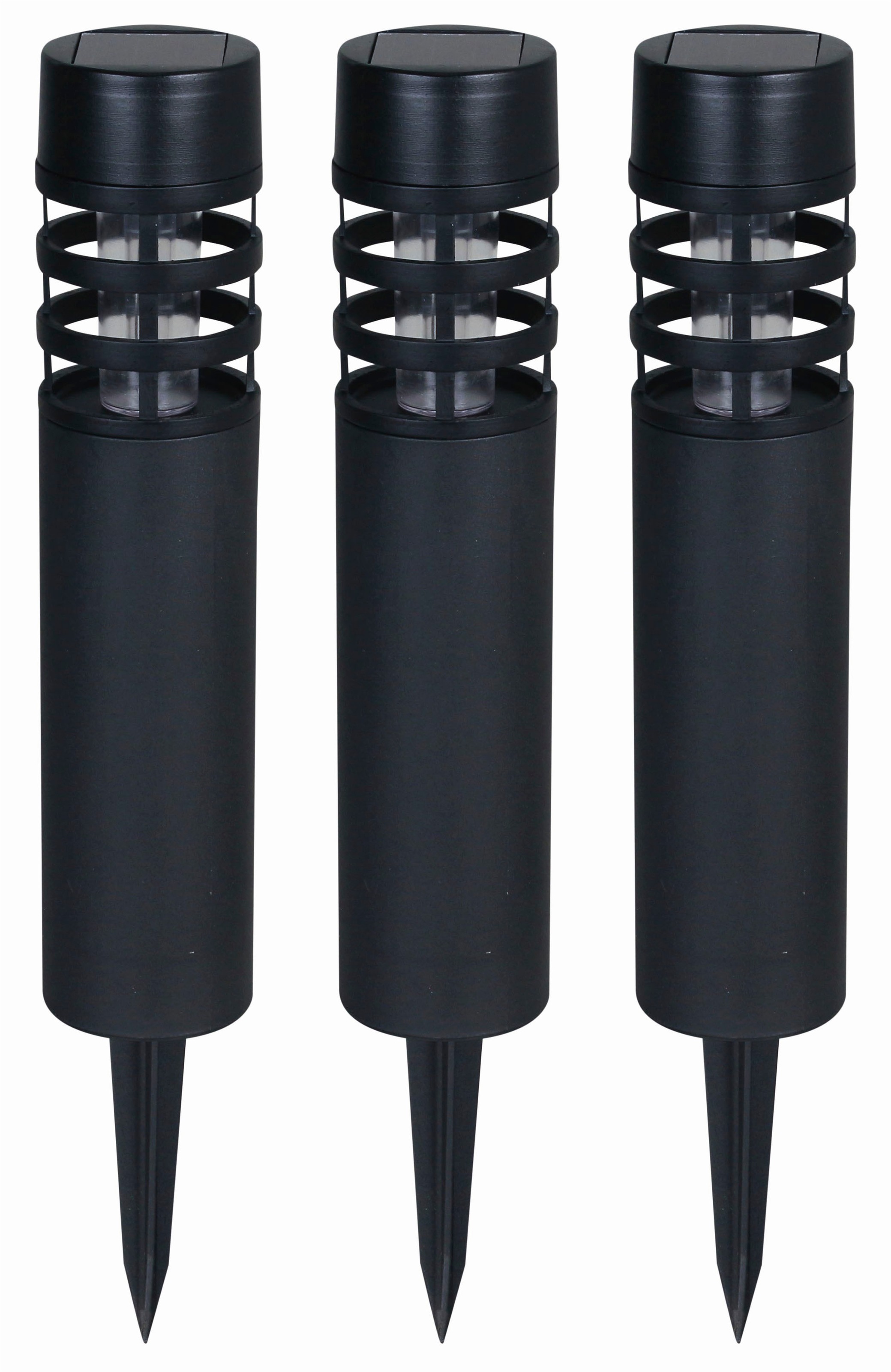 Gartenleuchte LUXFORM, schwarz, Leuchten, "Solar-Gartenleuchten - Montelimar - 3 St - Schwarz", Ganzjährig Solar