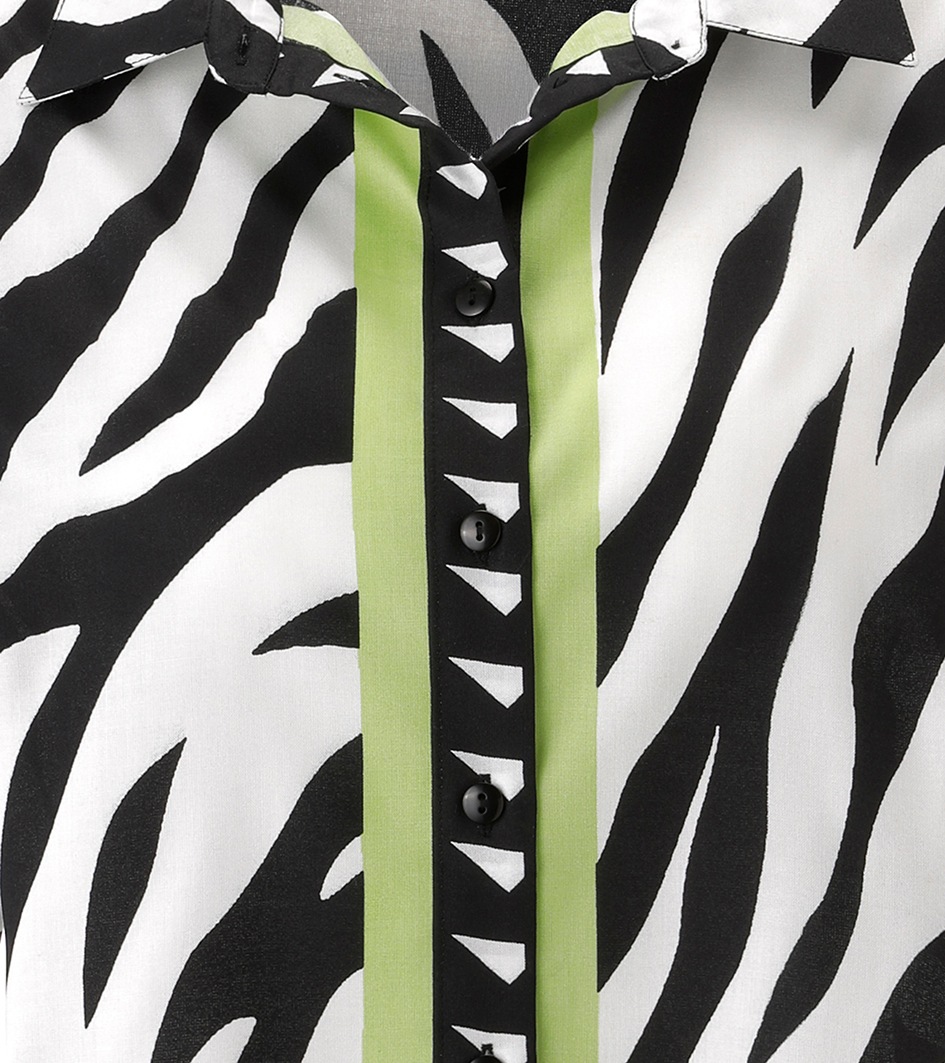 Aniston SELECTED Hemdbluse im Zebra-Look allover mit kontrastfarbigen Streifen - NEUE KOLLEKTION