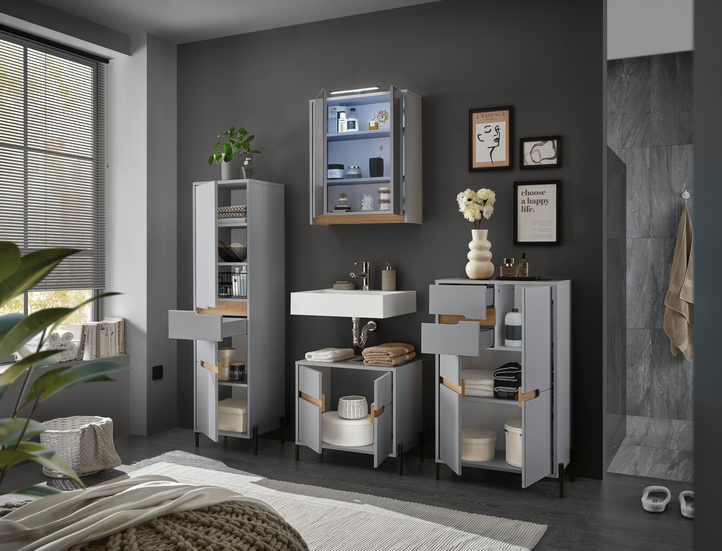 BASIC by Balculina Waschbeckenunterschrank »Avanto B/H/T 60x55x35 cm« 1 Stk. tlg. Breite 60cm, Softclose für Türen, FSC-Mix 70%