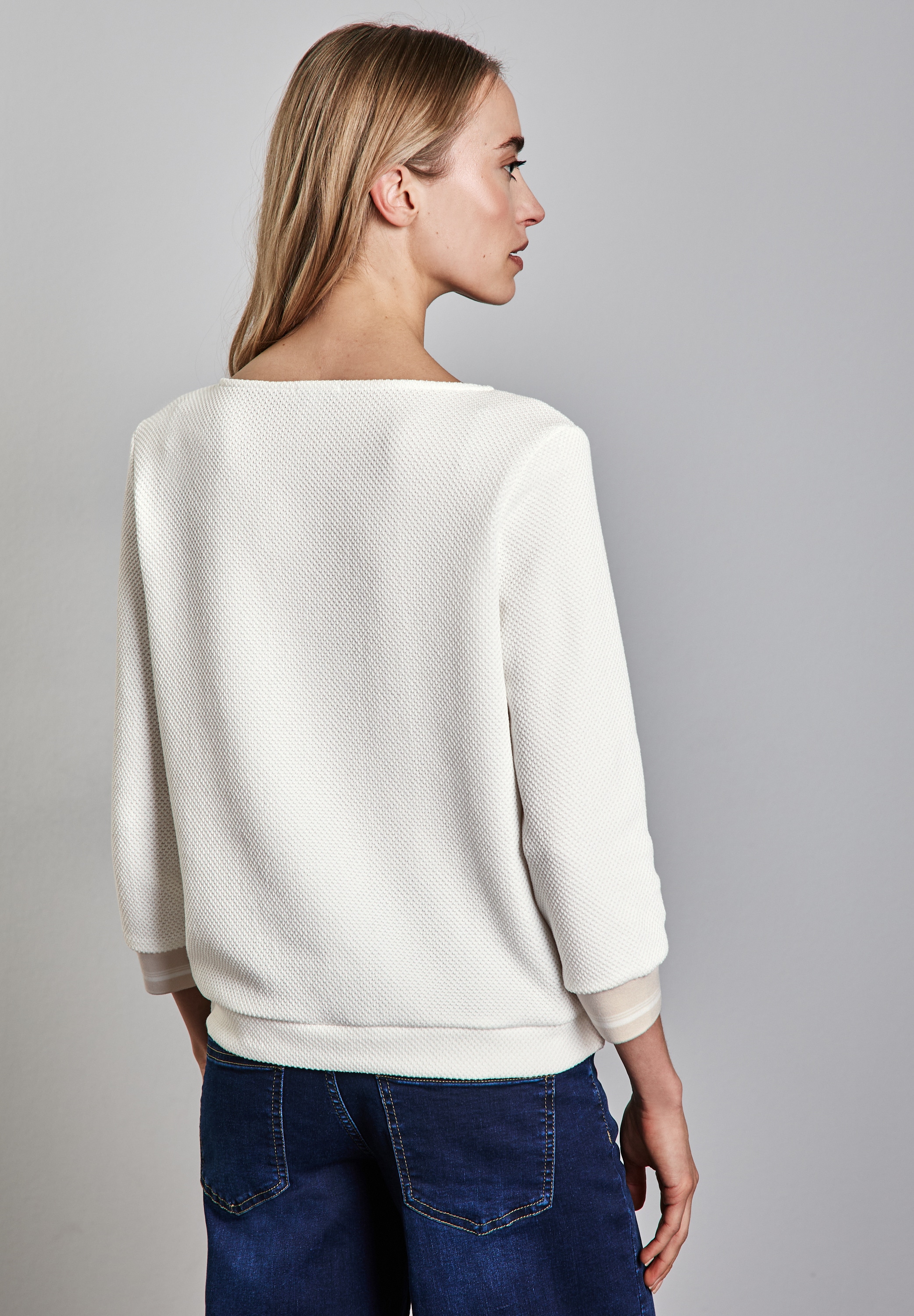 STREET ONE 3/4-Arm-Shirt, mit U-Boot-Ausschnitt