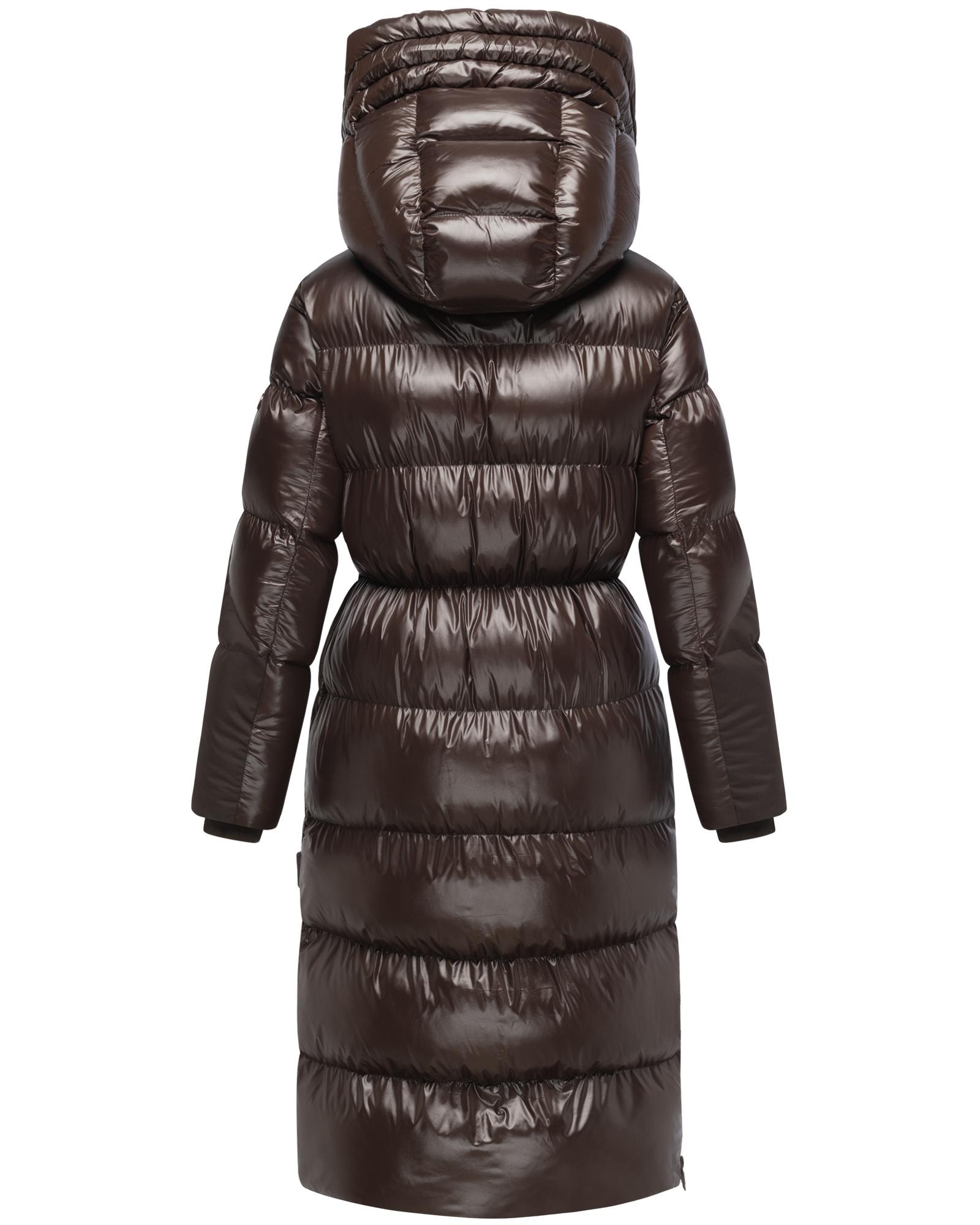 Navahoo Steppmantel »Knusperherz 14«, Langer gesteppter Damen Wintermantel mit Materialmix