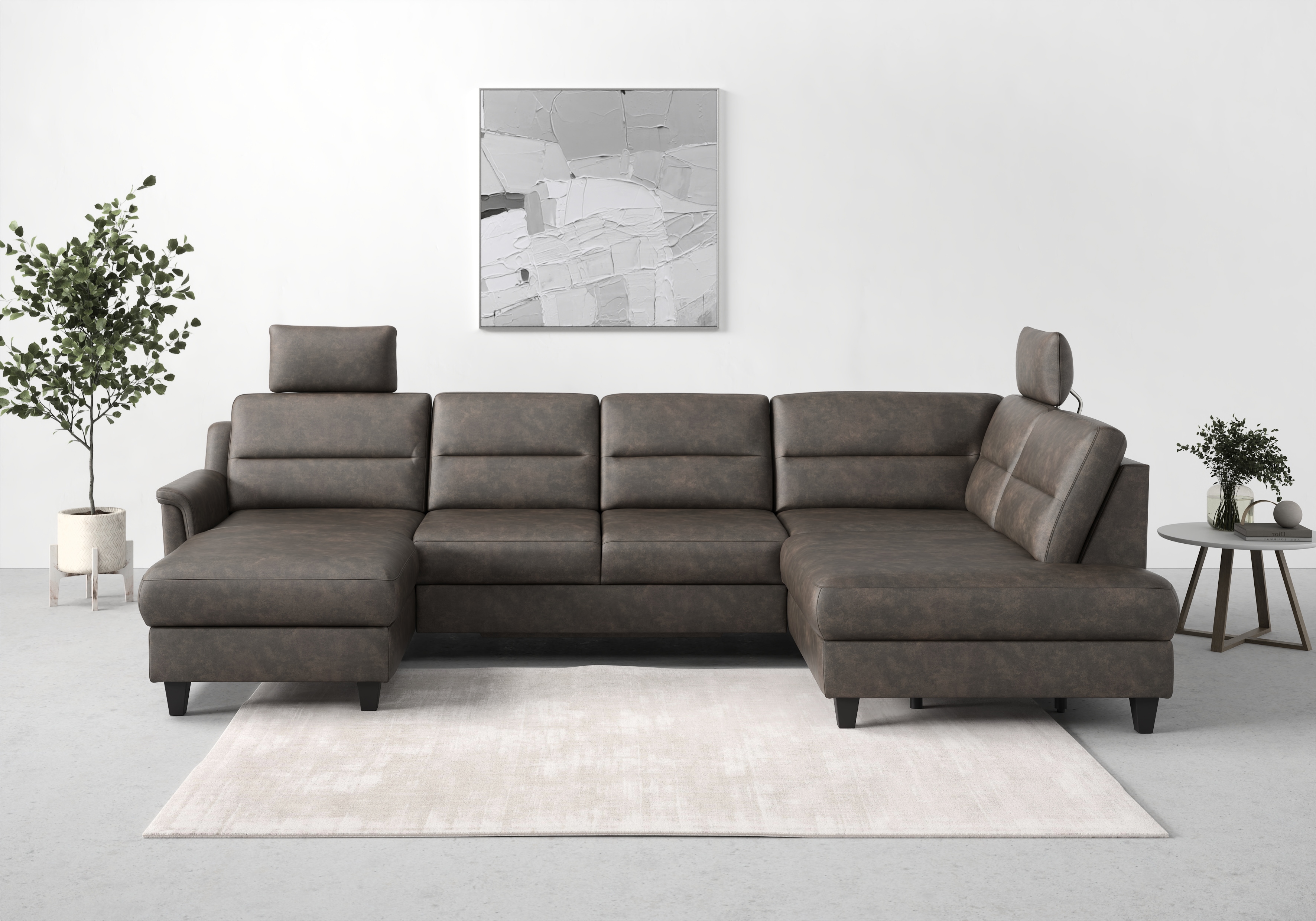 sit&more Wohnlandschaft "Farö U-Form" inklusive Federkern, wahlweise mit Schlaffunktion und Bettkasten