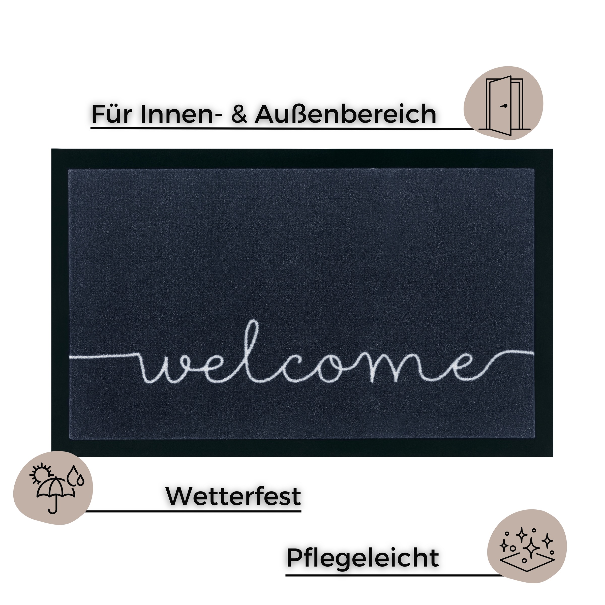HANSE Home Fußmatte "Cozy Welcome, Türmatte" rechteckig 5 mm Höhe Waschbar, günstig online kaufen