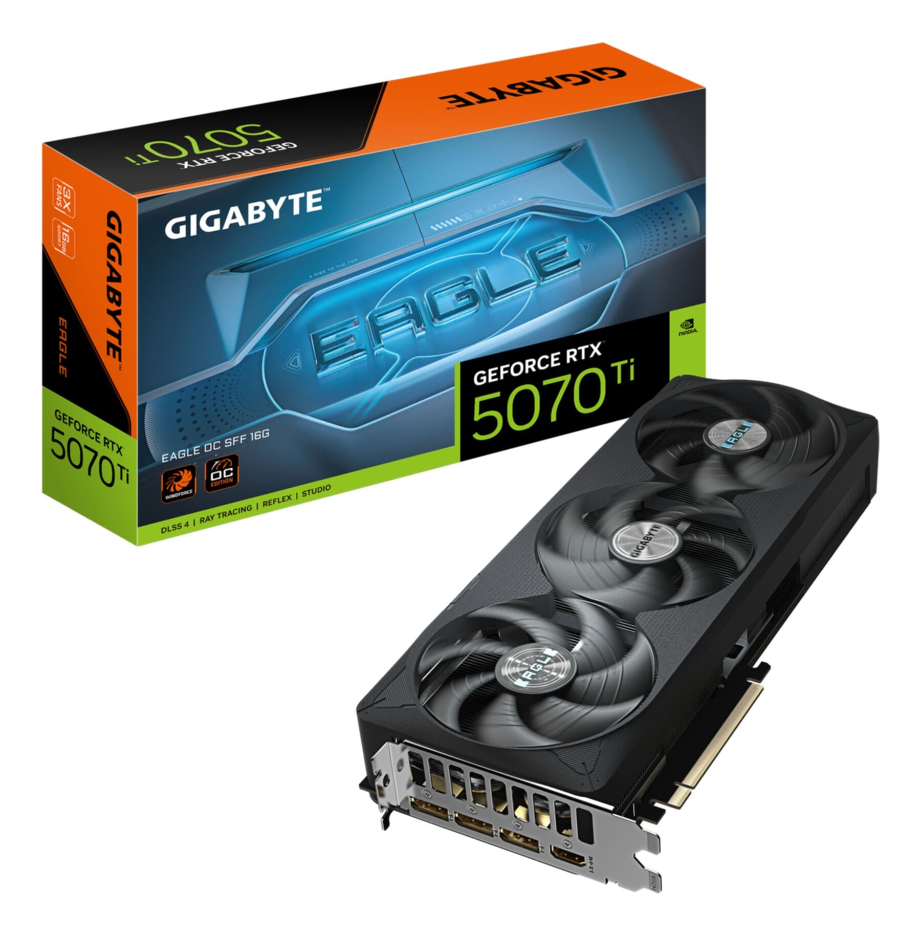 GIGABYTE Grafikkarte "GeForce RTX 5070 Ti EAGLE OC SFF 16G Grafikkarte - 16GB GDDR7, 256 Bit", ohne farbbezeichnung, Grafikkarten - Einheitsgröße