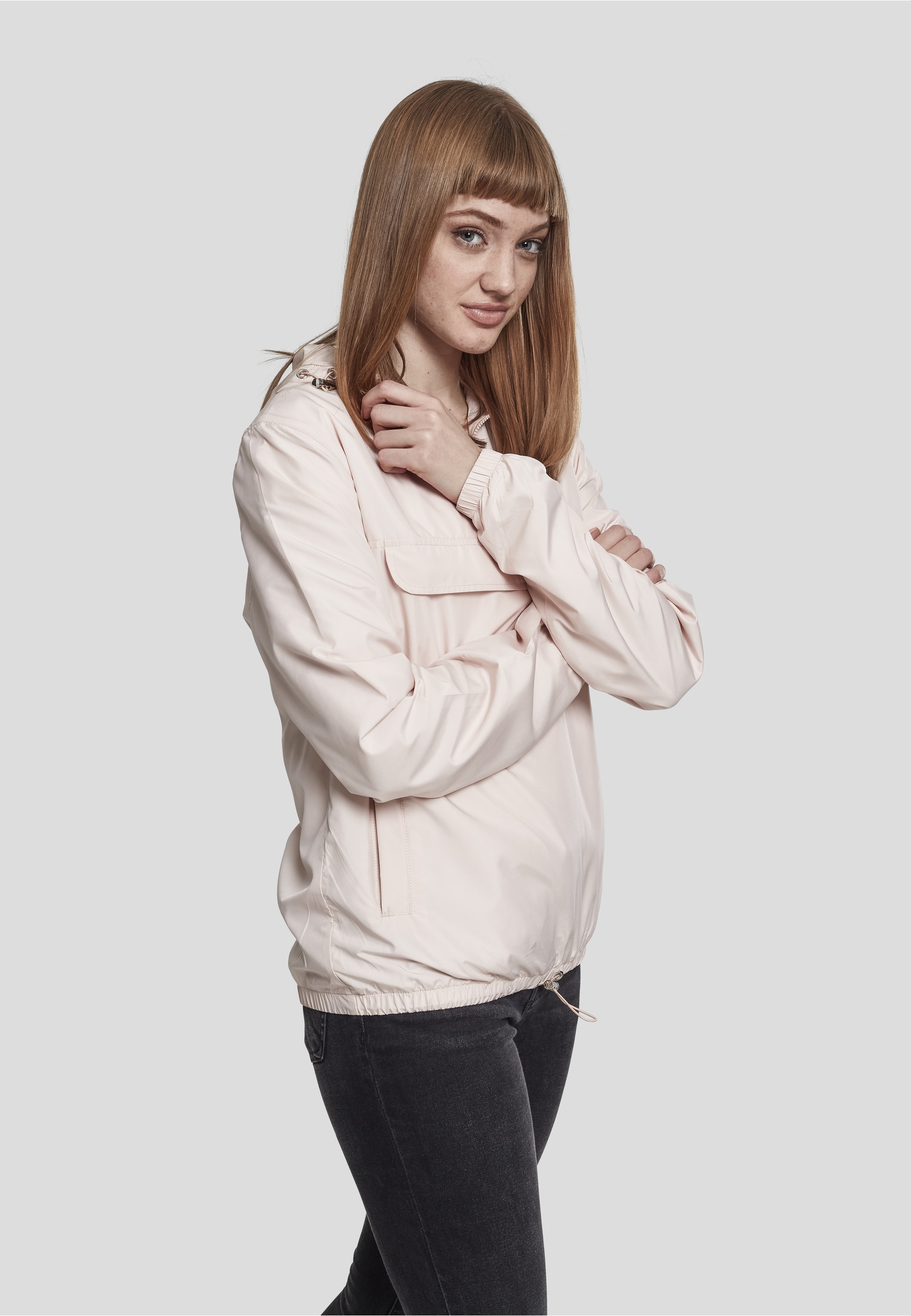 URBAN CLASSICS Langmantel »Urban Classics Damen Ladies Basic Pull Over Jacket«