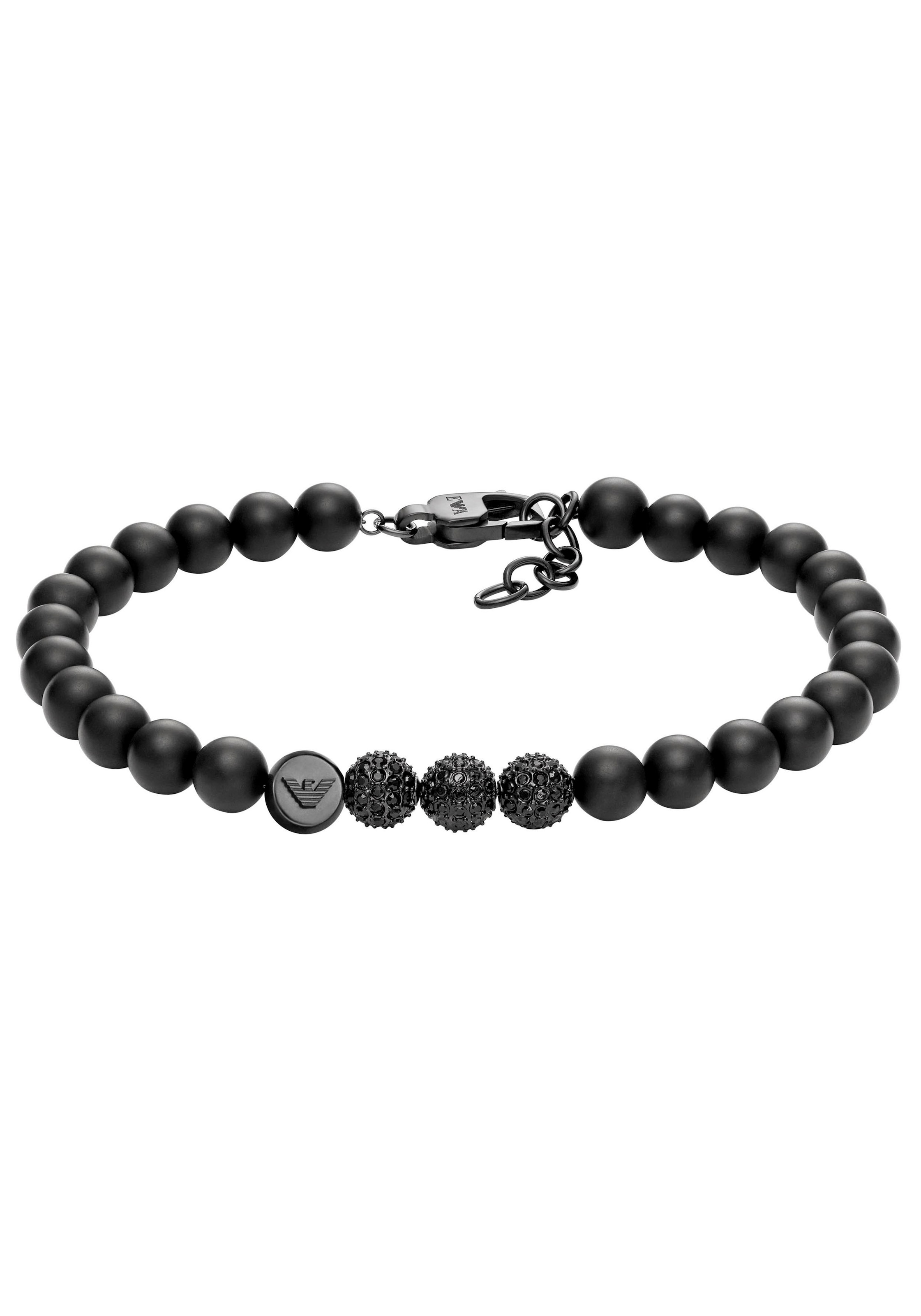 Onyx PAVE, Armband »ICONIC Emporio | TREND, mit BEADS EGS3030001«, Gagat Armani AND BAUR und