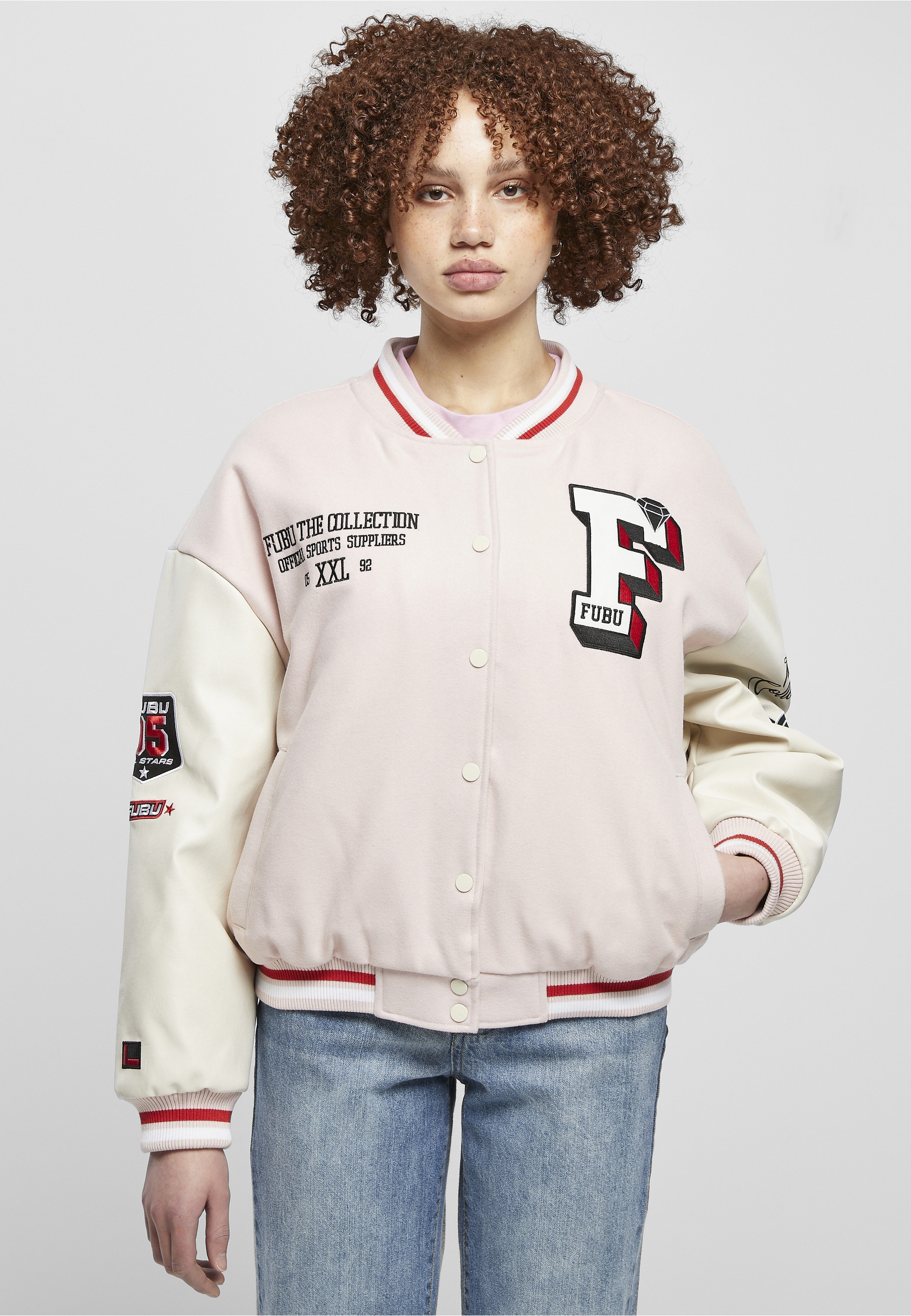 Fubu Anorak »Fubu Damen FW231-017-2 FUBU College Varsity Jacket« 1 Stk. tlg. ohne Kapuze