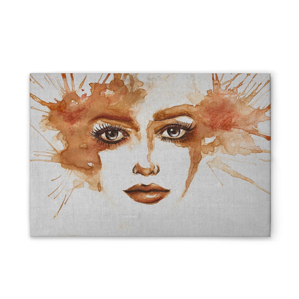 A.S. Création Leinwandbild "Watercolor Face 1 - Wandbild Grau Orange Keilra günstig online kaufen