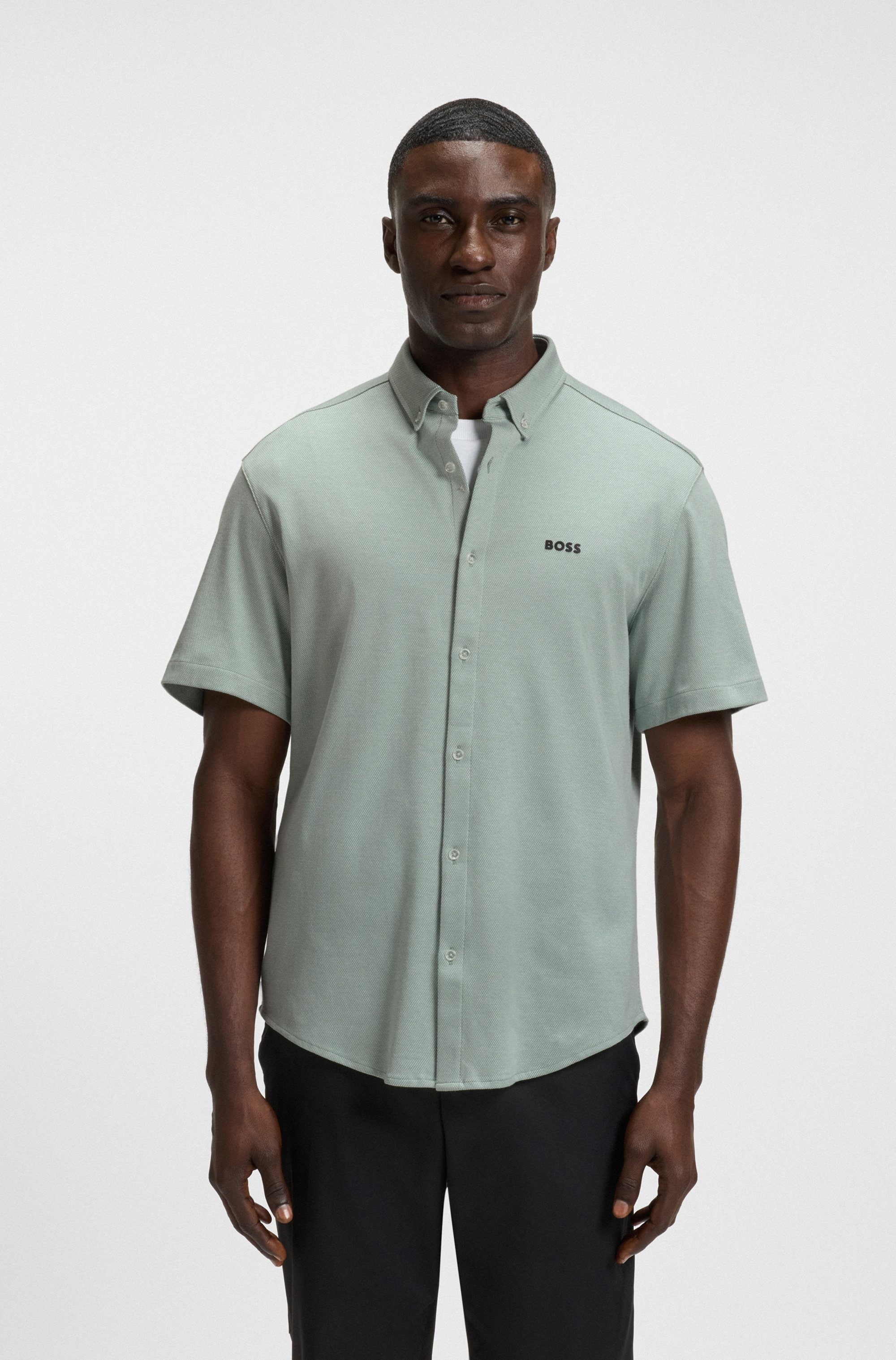 BOSS GREEN Kurzarmhemd "B MOTION S", mit Logoschriftzug auf der Brust günstig online kaufen