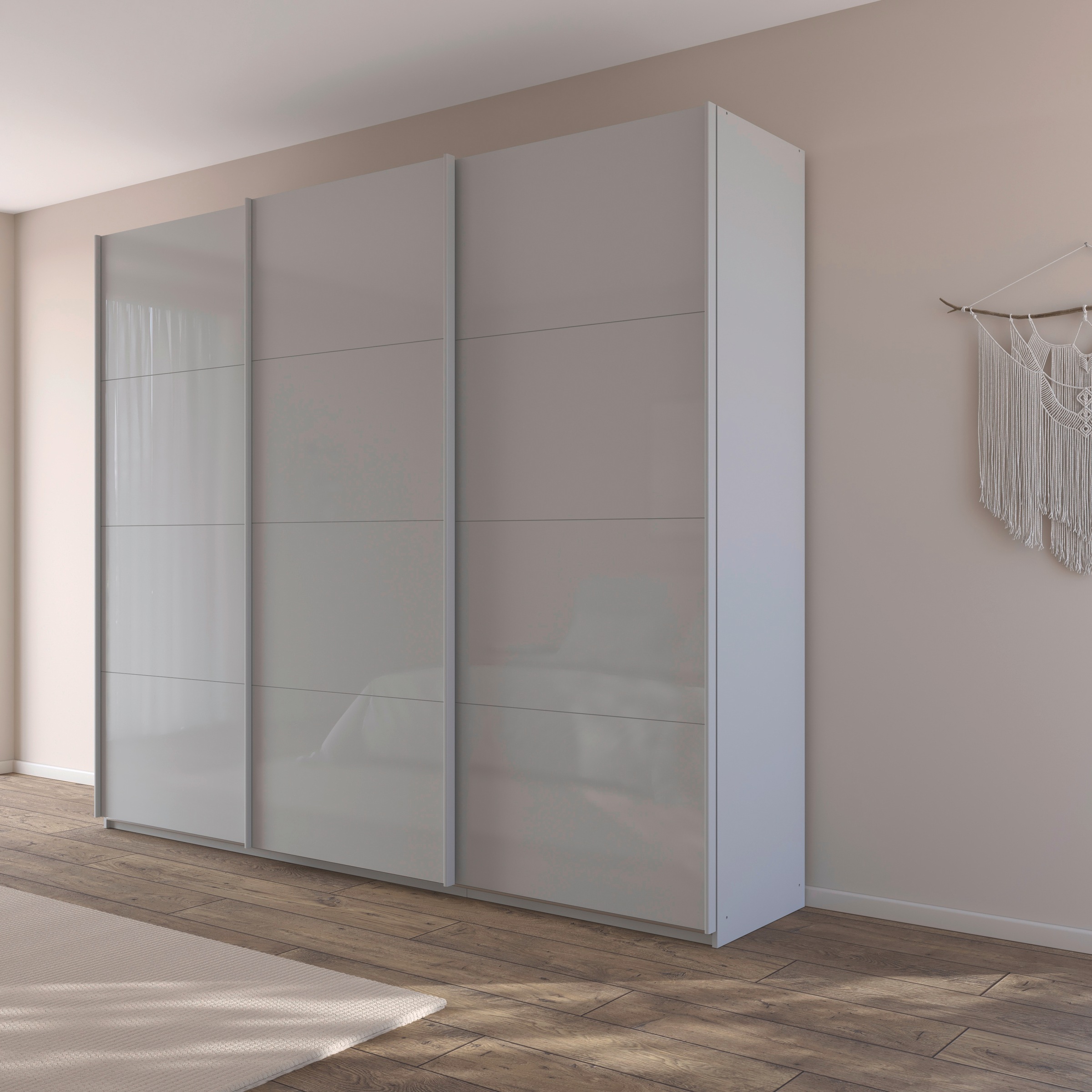 rauch Schwebetürenschrank »Kleiderschrank Schrank Garderobe AGORDO mit Glasfront«, durchdachte Innenausstattung, in 4 Breiten und 2 Höhen MADE IN GERMANY