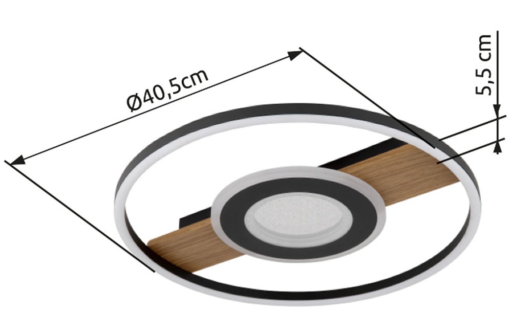 GLOBO LIGHTING Deckenleuchte »PIKARA« LED-Modul 1 Stk. Warmweiß Deckenlampe Wohnzimmer-Leuchte Schlafzimmer-Leuchte Flur Küche