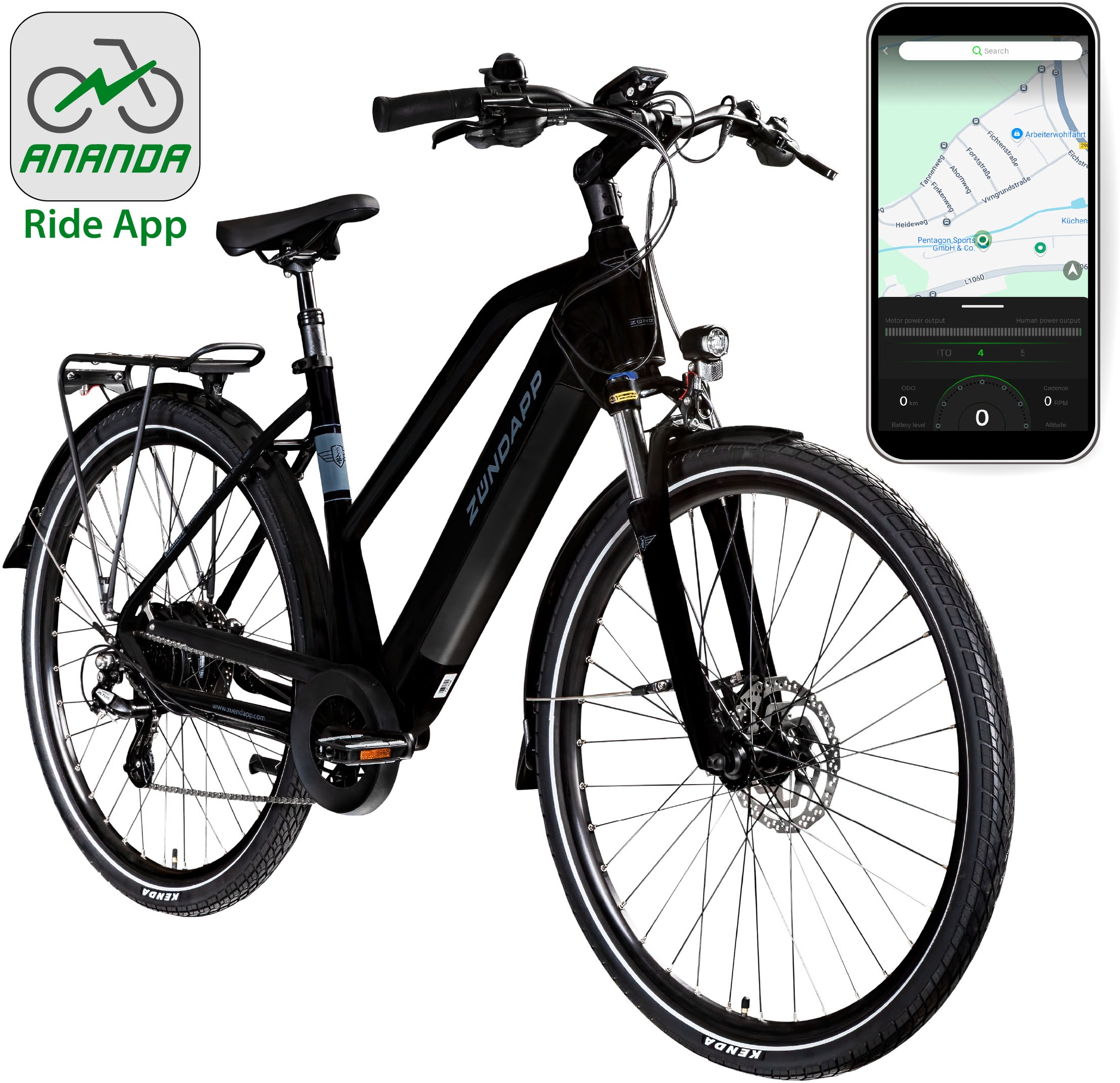 Zündapp E-Bike »Z810«, 24 Gang, Shimano, Altus RD-M310, Heckmotor 250 W, Pedelec, Elektrofahrrad für Damen