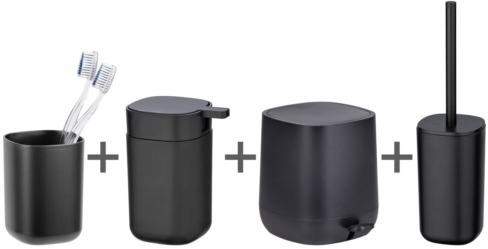 WENKO Badaccessoire-Set "Davos" Seifenspender, Zahnputzbecher, WC-Garnitur günstig online kaufen