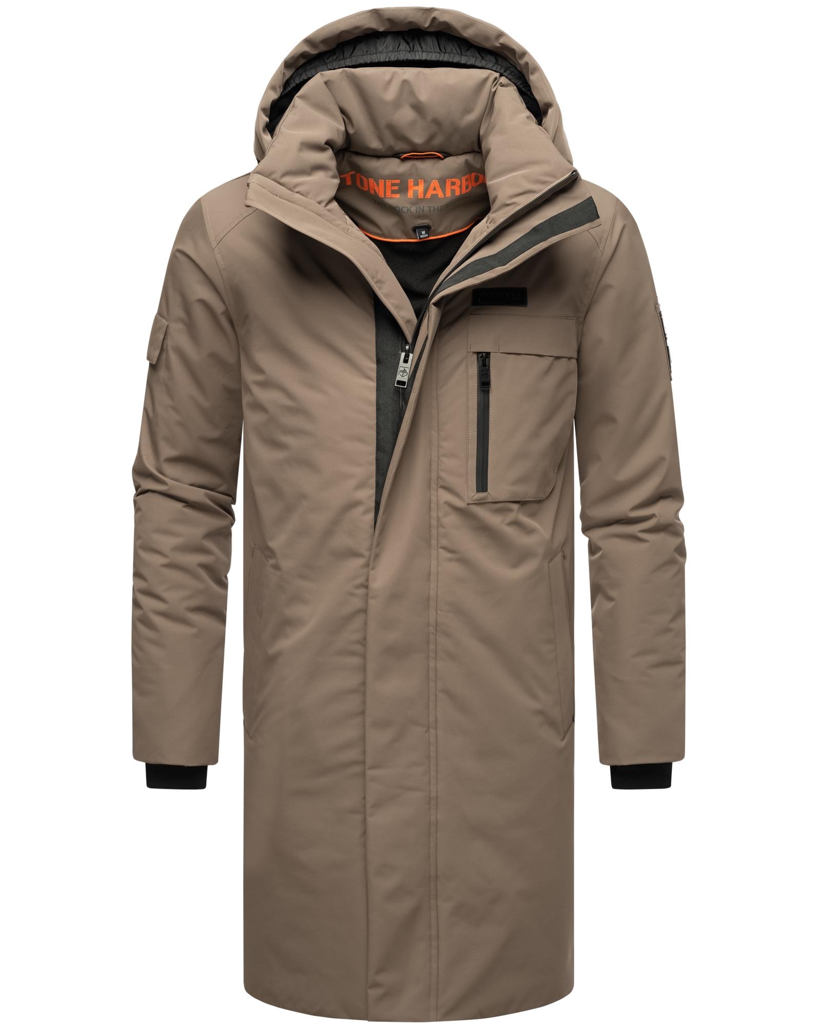 Stone Harbour Regenmantel "Xandroo XX", Lange, wasserdichte Herren Regenjacke mit Kapuze