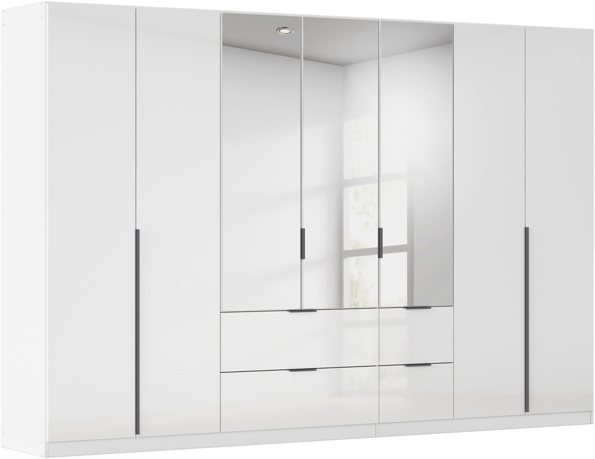 OTTO home Drehtürenschrank "Kleiderschrank Schrank Garderobe AGORDO mit Dekor- oder Hochglanzfront" in zwei Griff-Farben, Breiten 91-360 cm, mit Außenschubkästen, in 7 Breiten und 2 Höhen MADE IN GERMANY