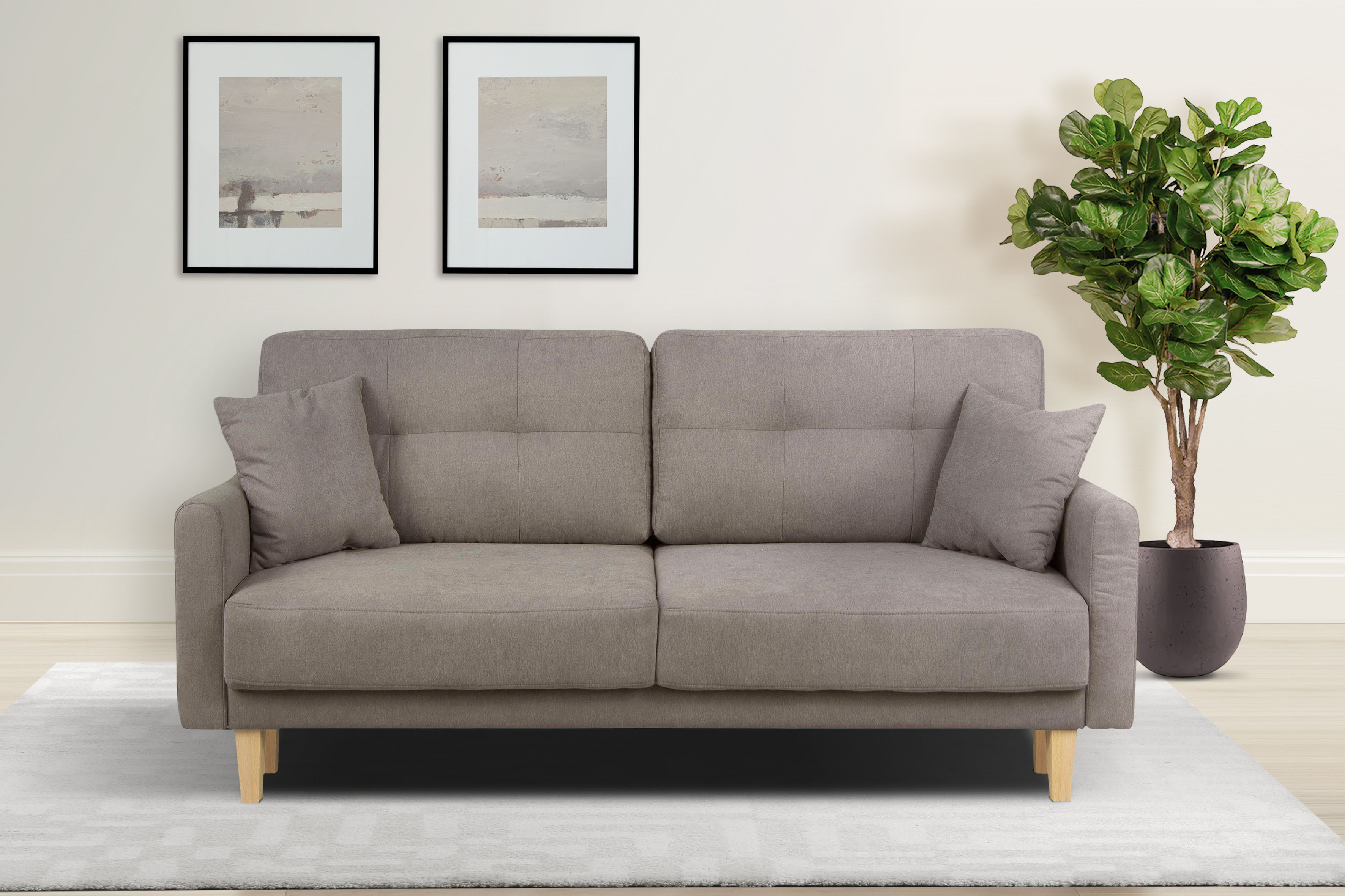 OTTO home 2-Sitzer "TRIPLO mit Wellenunterfederung, Maße B/T/H: 165/100/89 cm" Sofa mit Steppung im Rückenbereich, incl. Rückenkissen und Zierkissen
