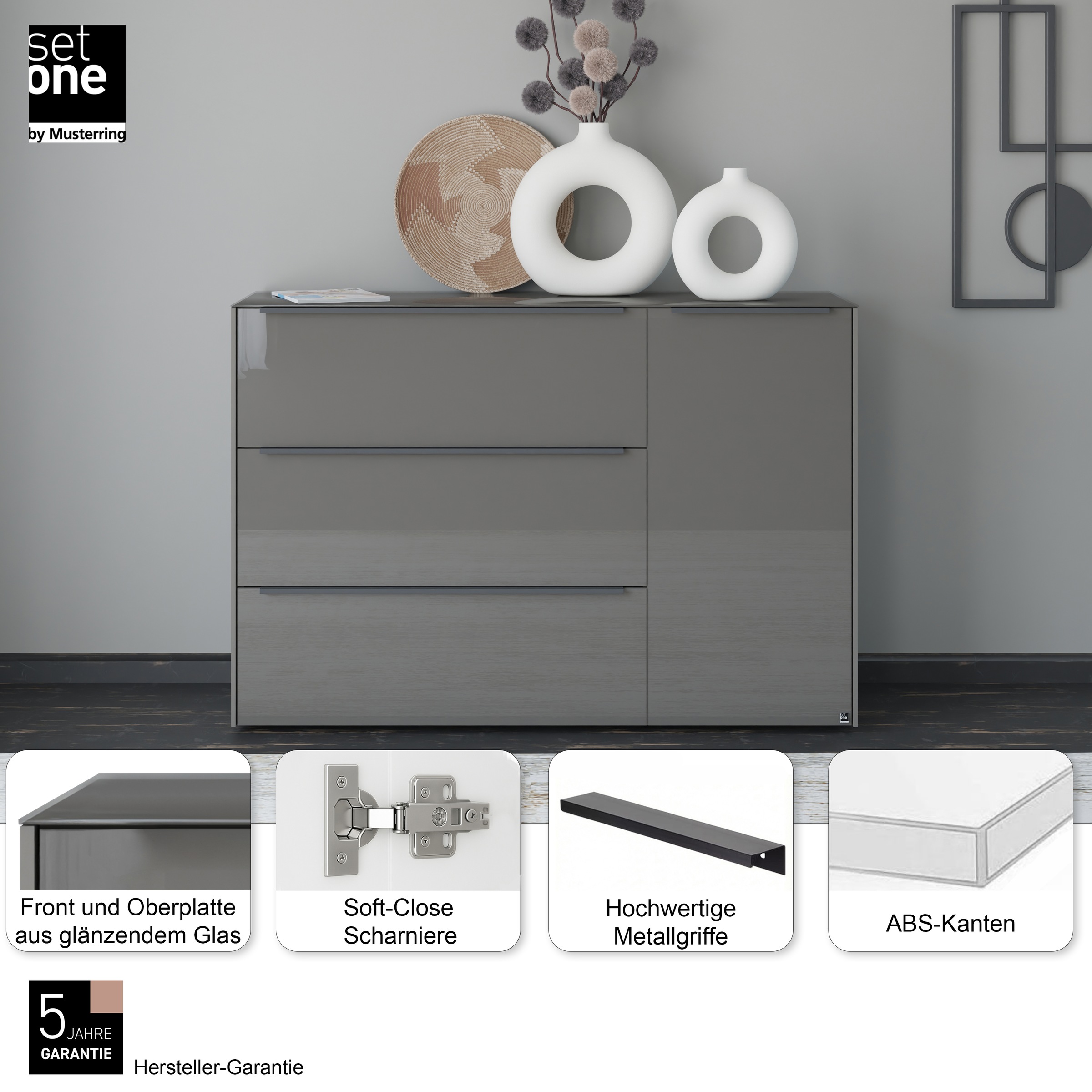 Thumbnail - set one by Musterring Sideboard "reno-Dielen" 1 Stk. tlg. Mit Gleitern und in verschiedenen Farben erhältlich