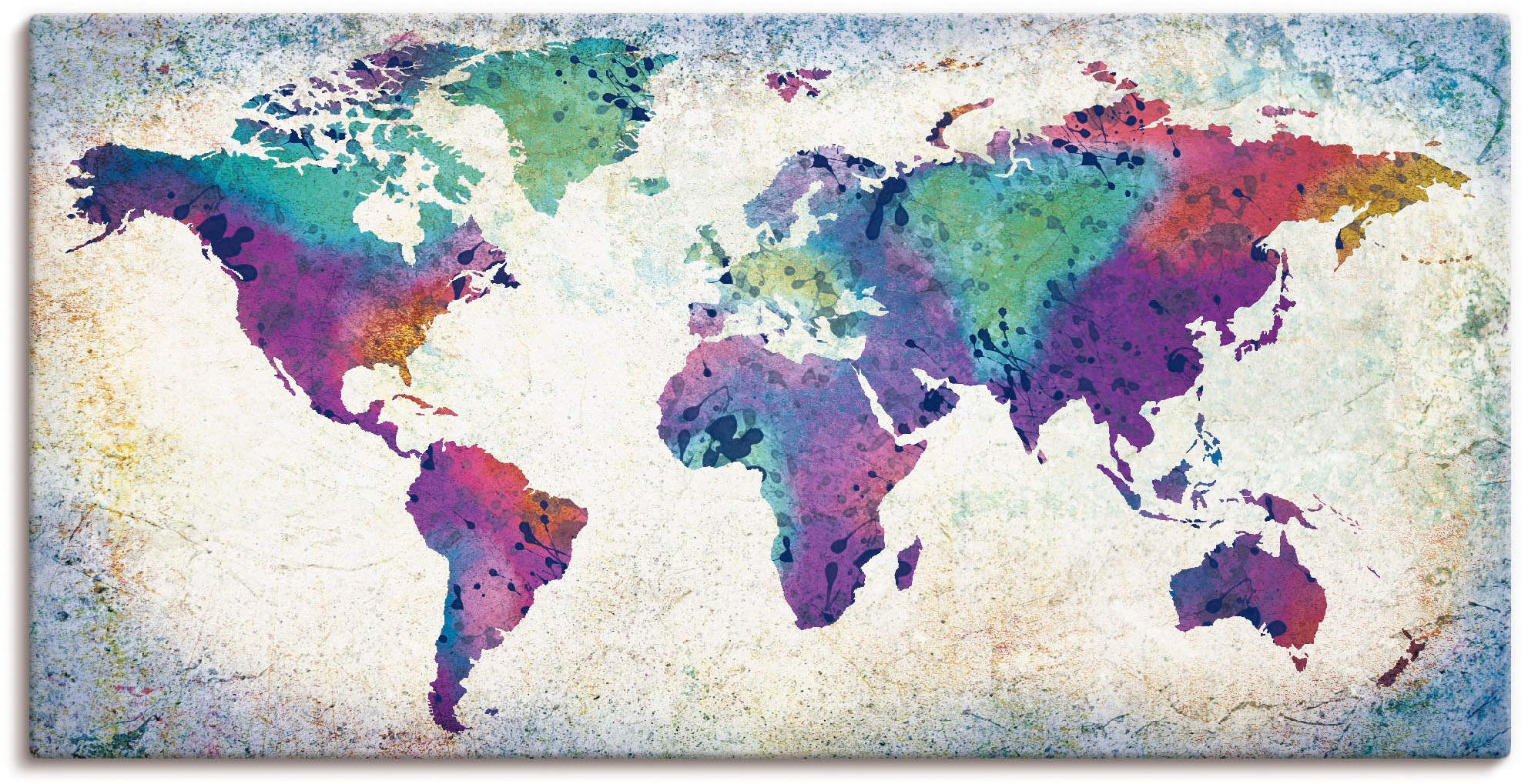Artland Wandbild »bunte Größen Alubild, St.), Weltkarte«, & Leinwandbild, | in Weltkarten, oder Land- versch. als Poster (1 BAUR Wandaufkleber bestellen