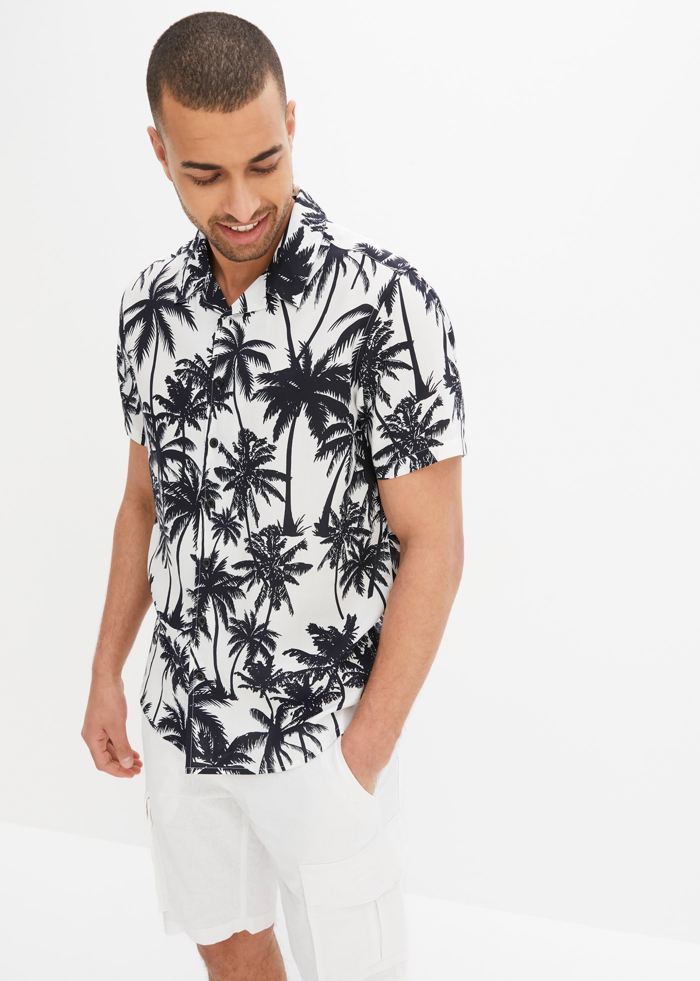 bonprix Kurzarmhemd "Kurzarmhemd aus Viskose, Slim Fit" Kurzarmhemd aus Vis günstig online kaufen