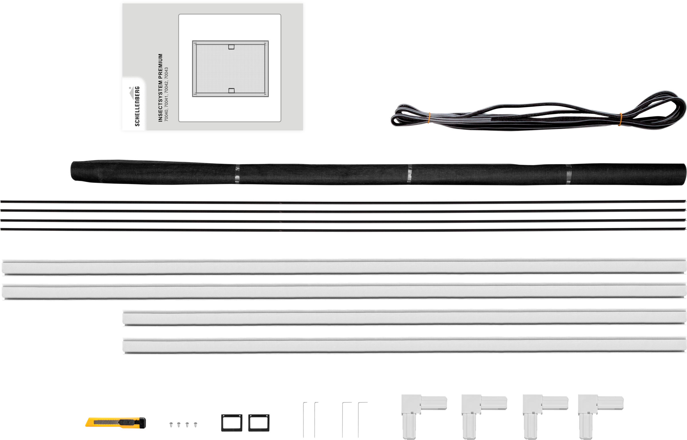 SCHELLENBERG Insektenschutz-Fensterrahmen »Fliegengitter Fenster Premium« Set, 1 Stk. tlg. mit Rahmen aus Aluminium in anthrazit und weiß, 100 x 120 cm
