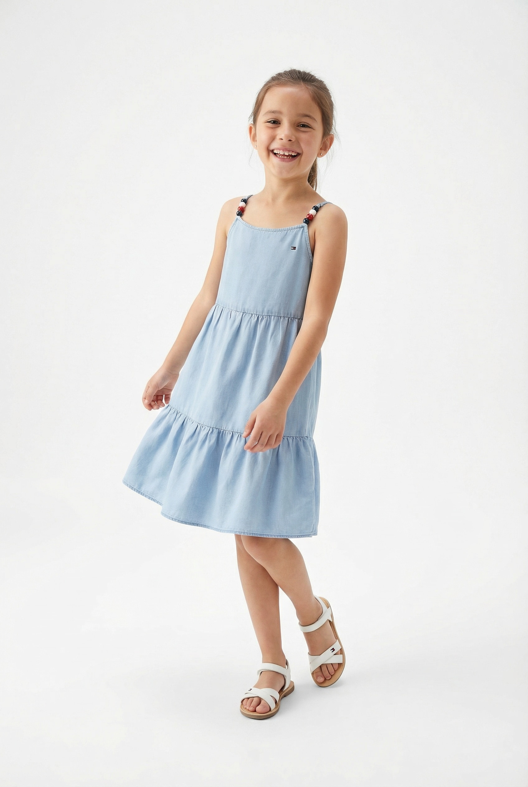 Tommy Hilfiger 1100000002199 "TENCEL STRAP DRESS" Kinder bis 16 Jahre, mit dekorativen Trägerdetails