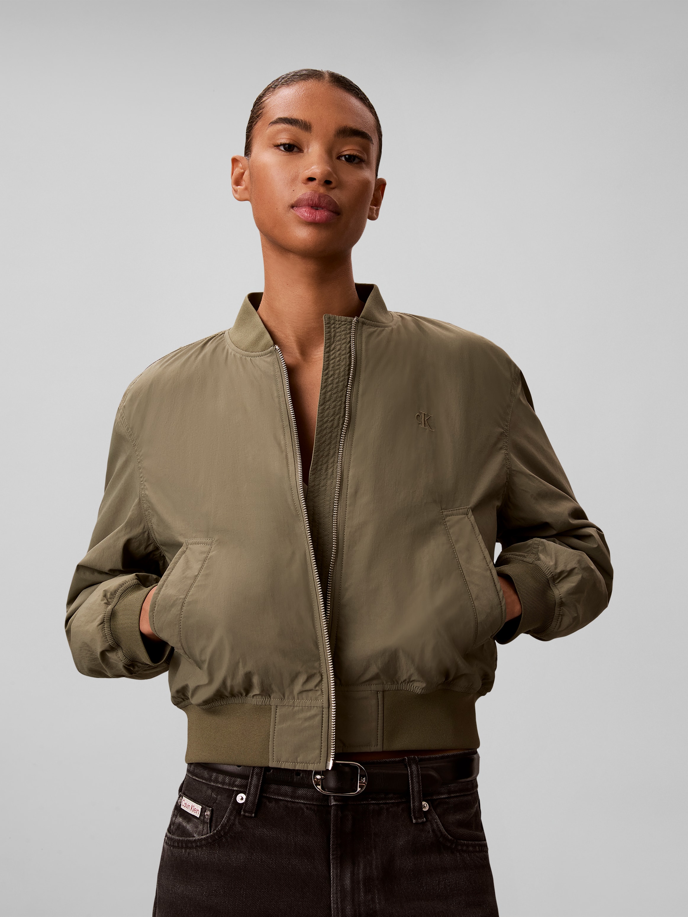 Calvin Klein Jeans Bomberjacke ohne Kapuze Regular fit mit Stehkragen