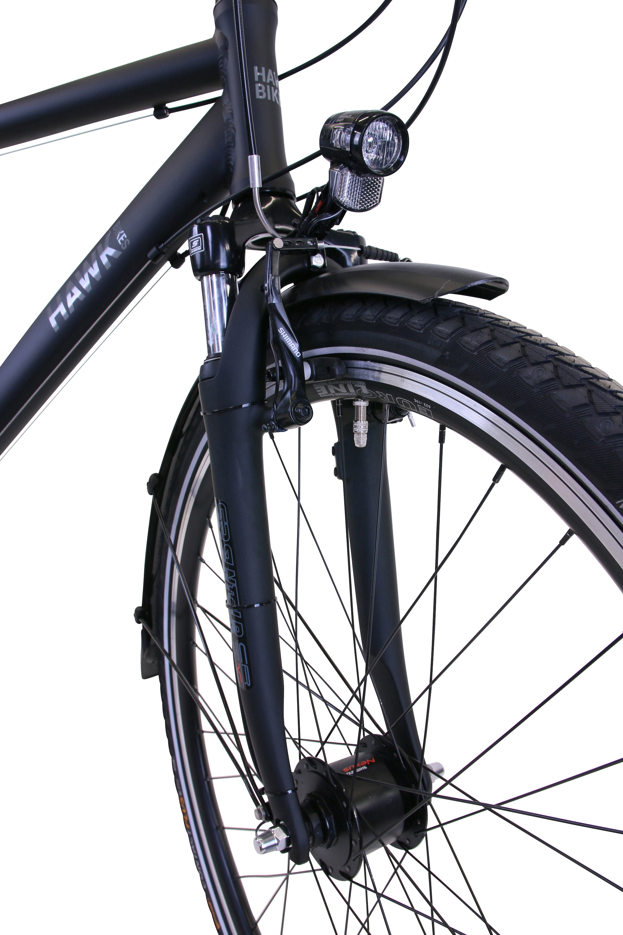 HAWK Bikes Trekkingrad »HAWK Trekking Gent Premium Black«, 24 Gang, microSHIFT