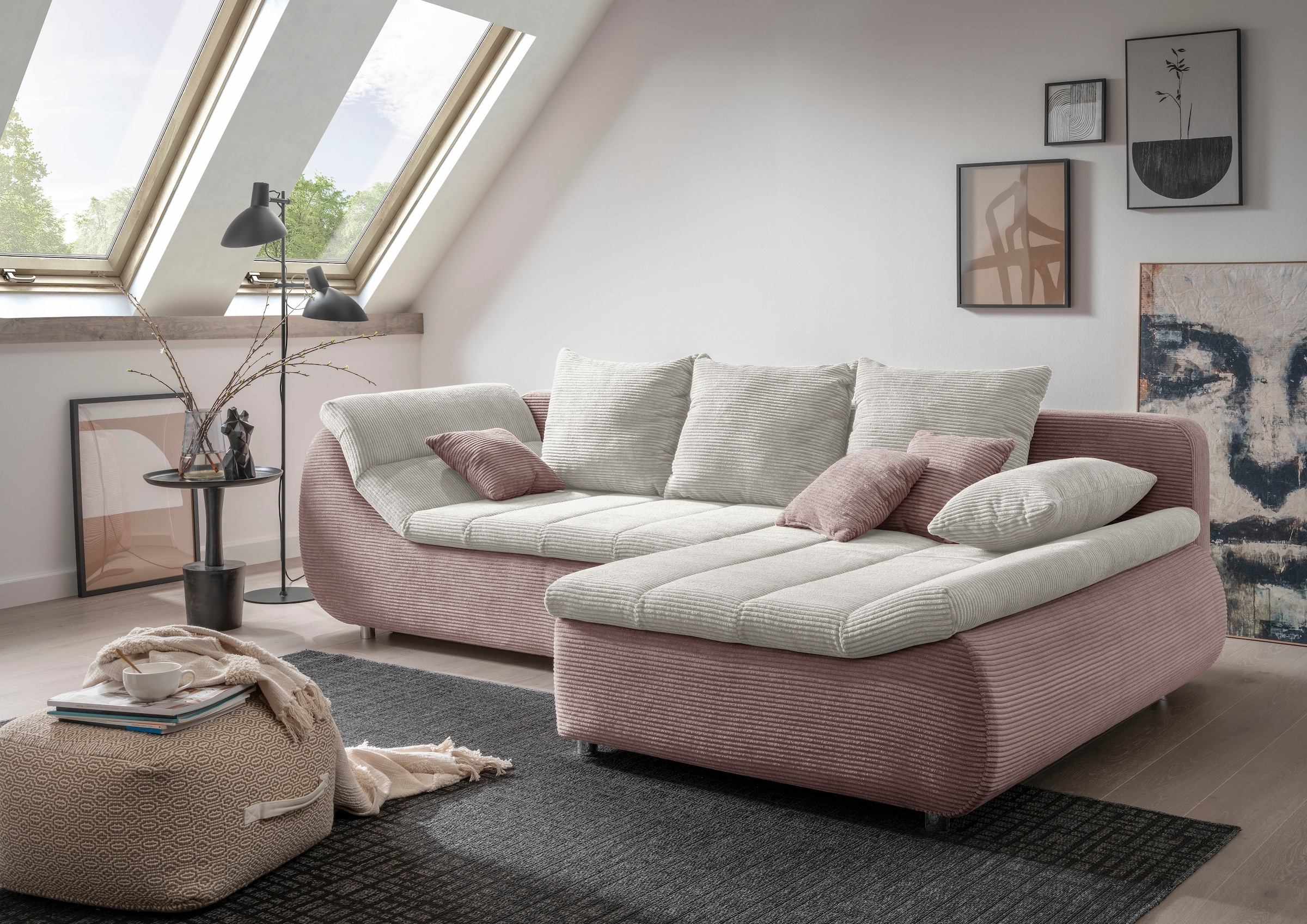 Home affaire Ecksofa "Imola, bequem, aktuelle Steppung im Sitz, L-Form, Bre günstig online kaufen