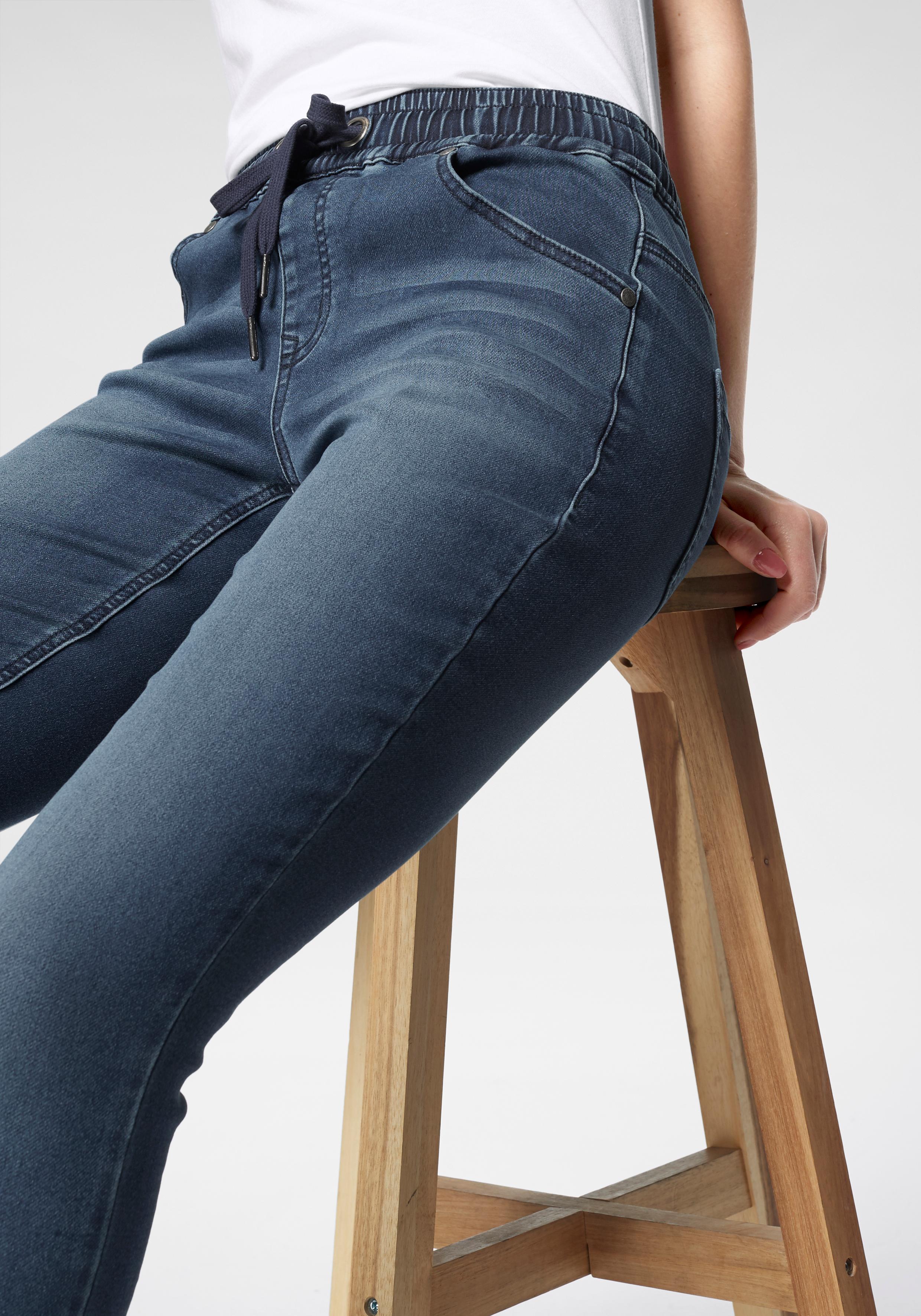 Thumbnail - Arizona Stretch-Jeans, weites Bein, normale Leibhöhe, knöchellang, mit Used-Waschung