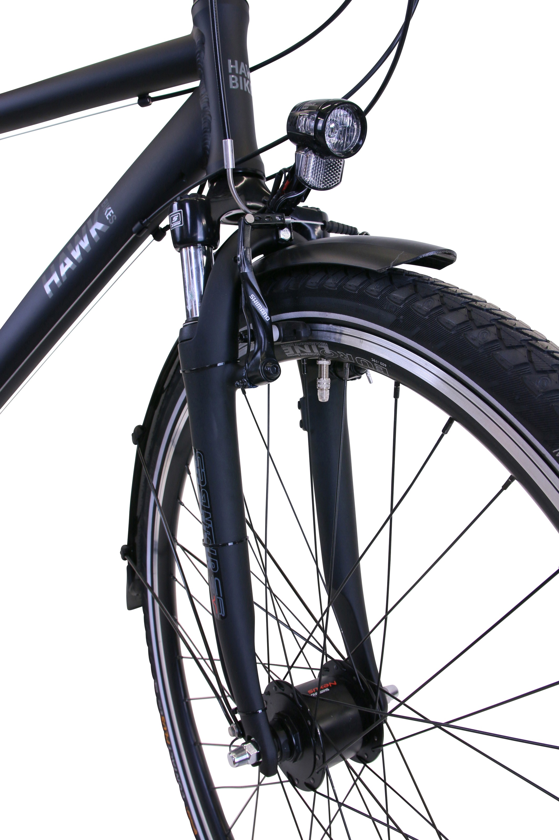 HAWK Bikes Trekkingrad »HAWK Trekking Gent Premium Plus Black«, 24 Gang, microSHIFT