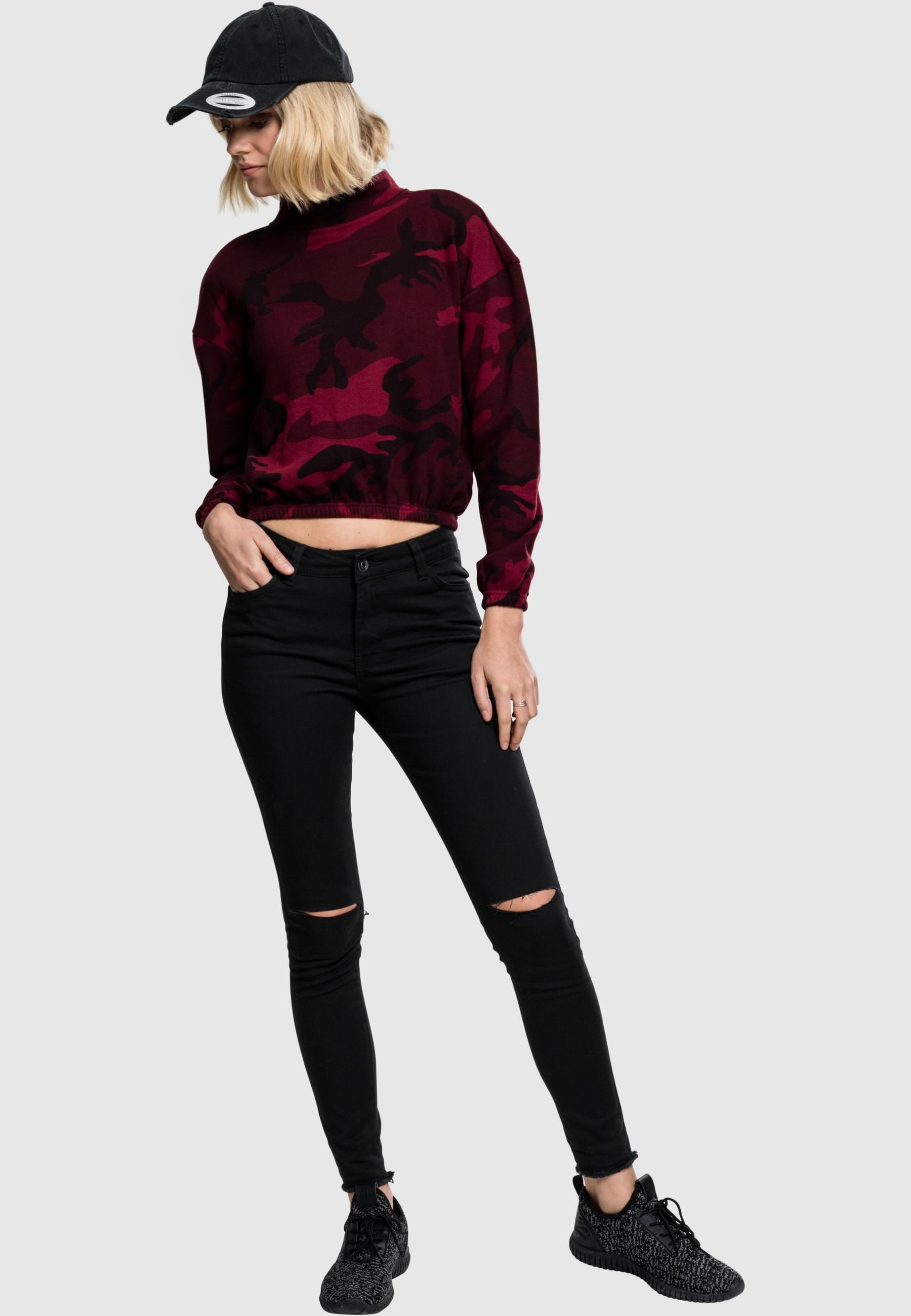 URBAN CLASSICS Sweatshirt »Urban Classics Damen Ladies Camo Turtleneck Crew«, (1 tlg.)