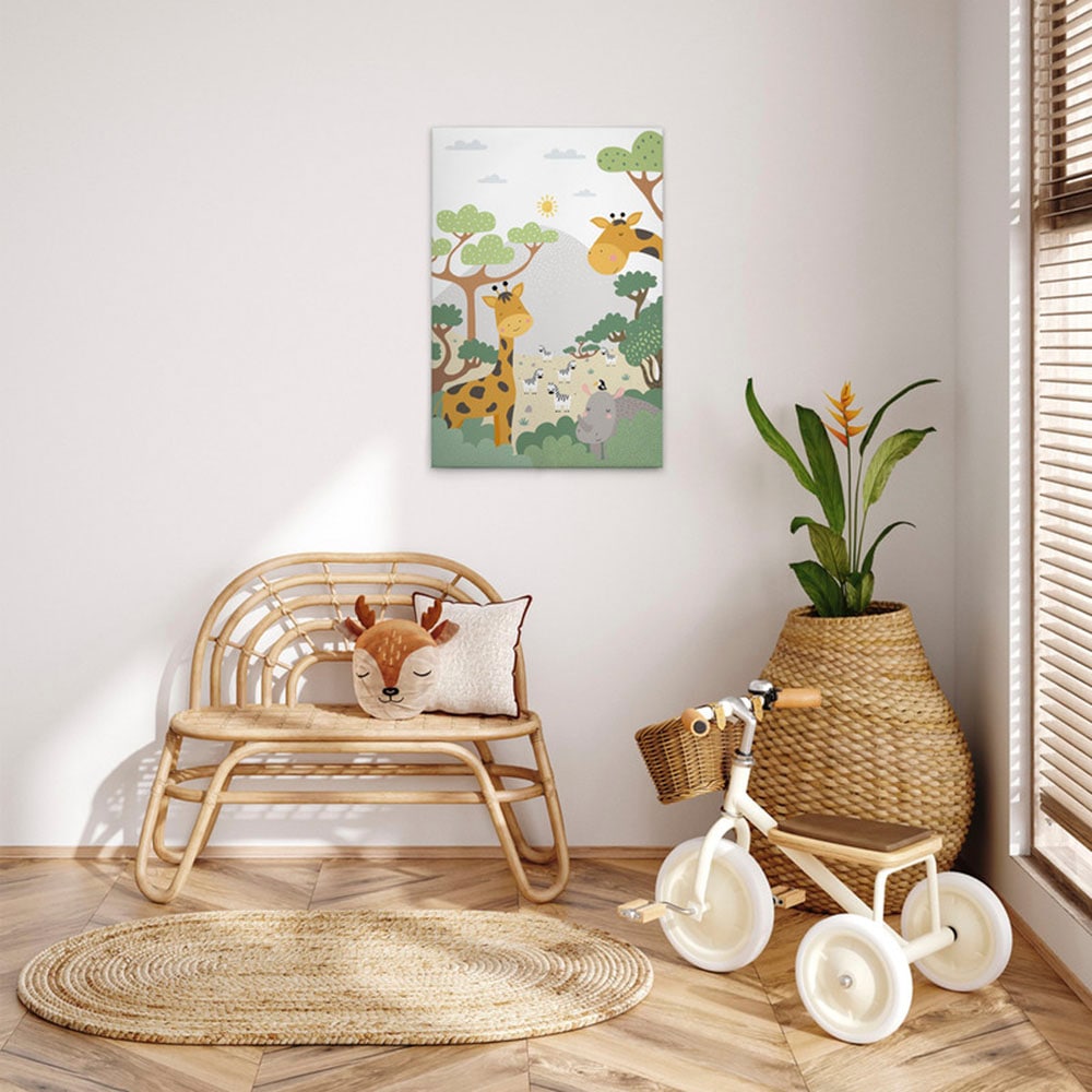 A.S. Création Leinwandbild "Little Safari - Wandbild Grün Braun Grau Keilra günstig online kaufen