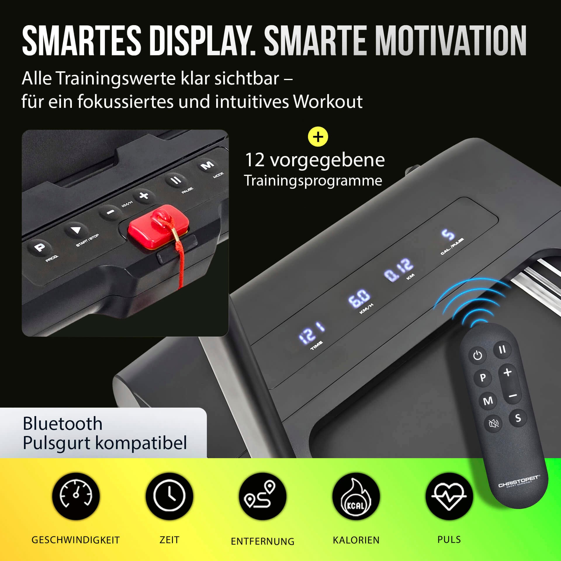 Christopeit Sport® Laufband »Laufband Walk Run Pro 2 in 1« bis max. 12 km/h, klappbar, 120 kg max. Benutzergewicht