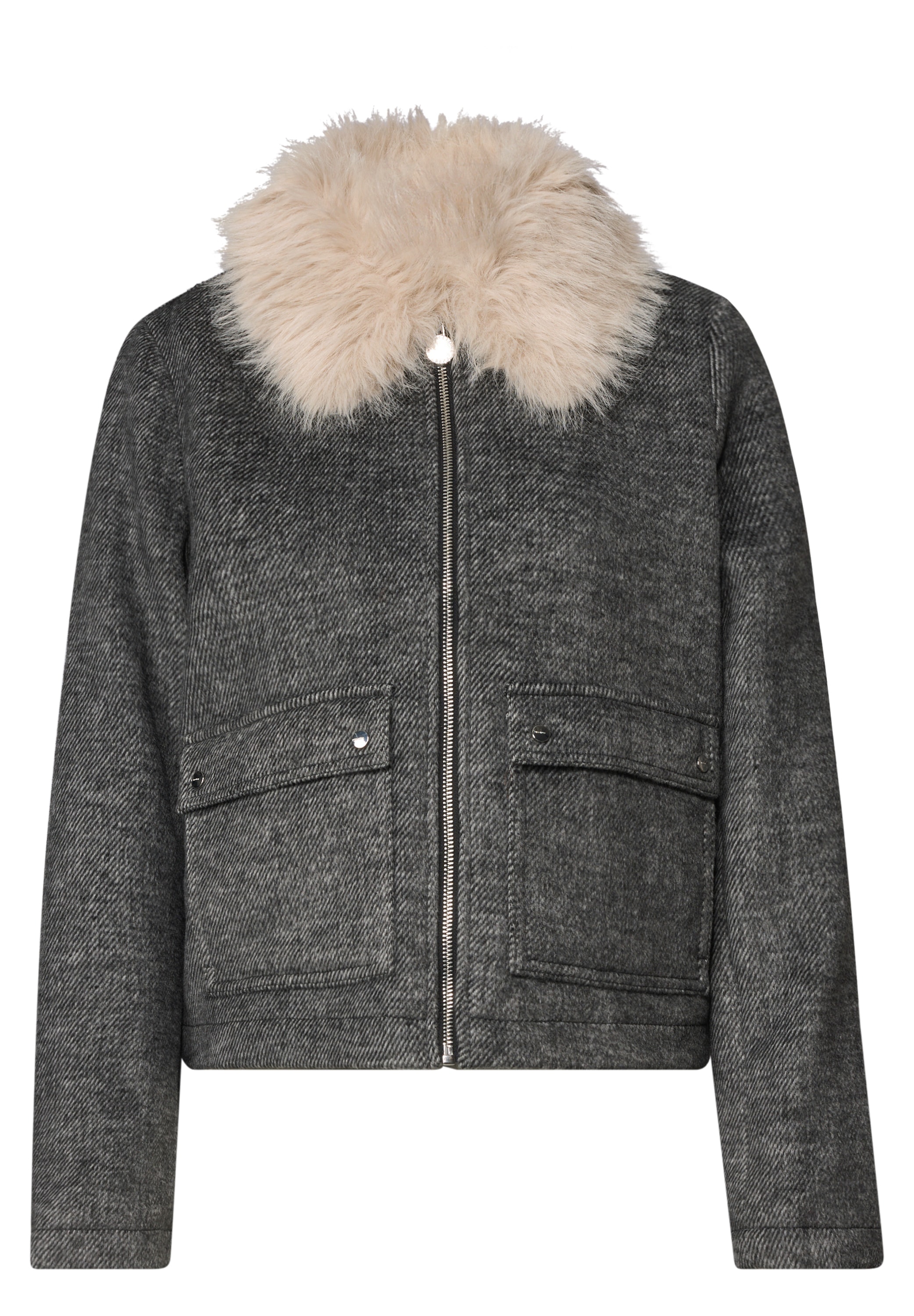 STREET ONE Kurzjacke ohne Kapuze mit Kunstfell im Kragen
