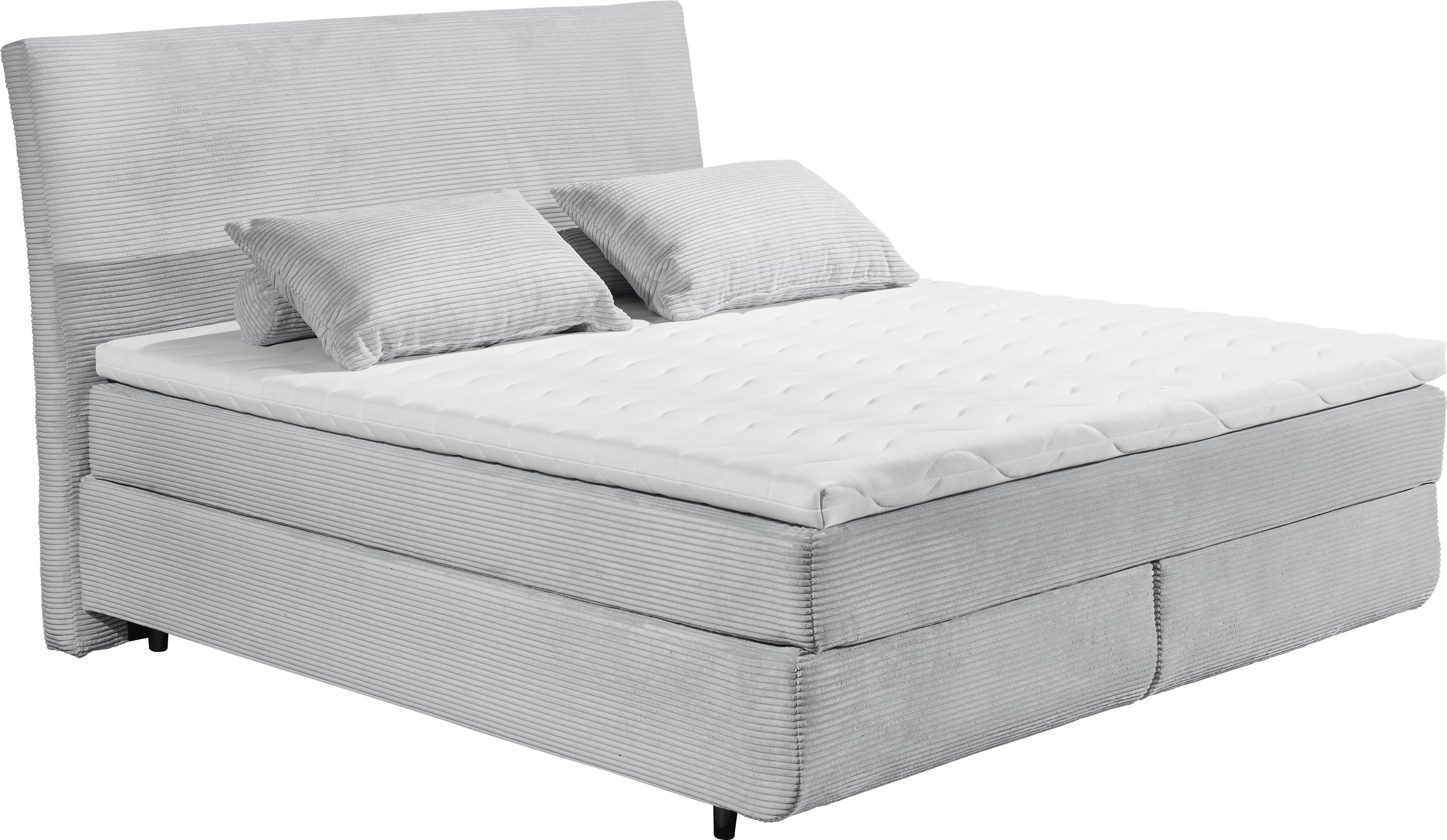 ED EXCITING DESIGN Boxspringbett »Marbella«, Duo-Matratze- harte Kokosmatte, weiche Filzabdeckung, Matratzenhülle