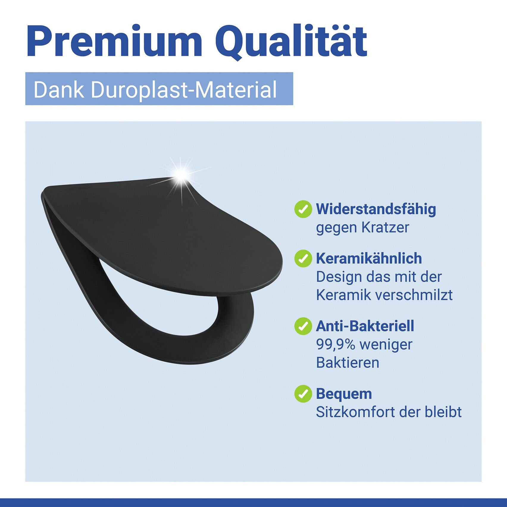 WENKO WC-Sitz »Sedilo matt Schwarz« 1 Stk. tlg. aus Duroplast, mit Absenkautomatik