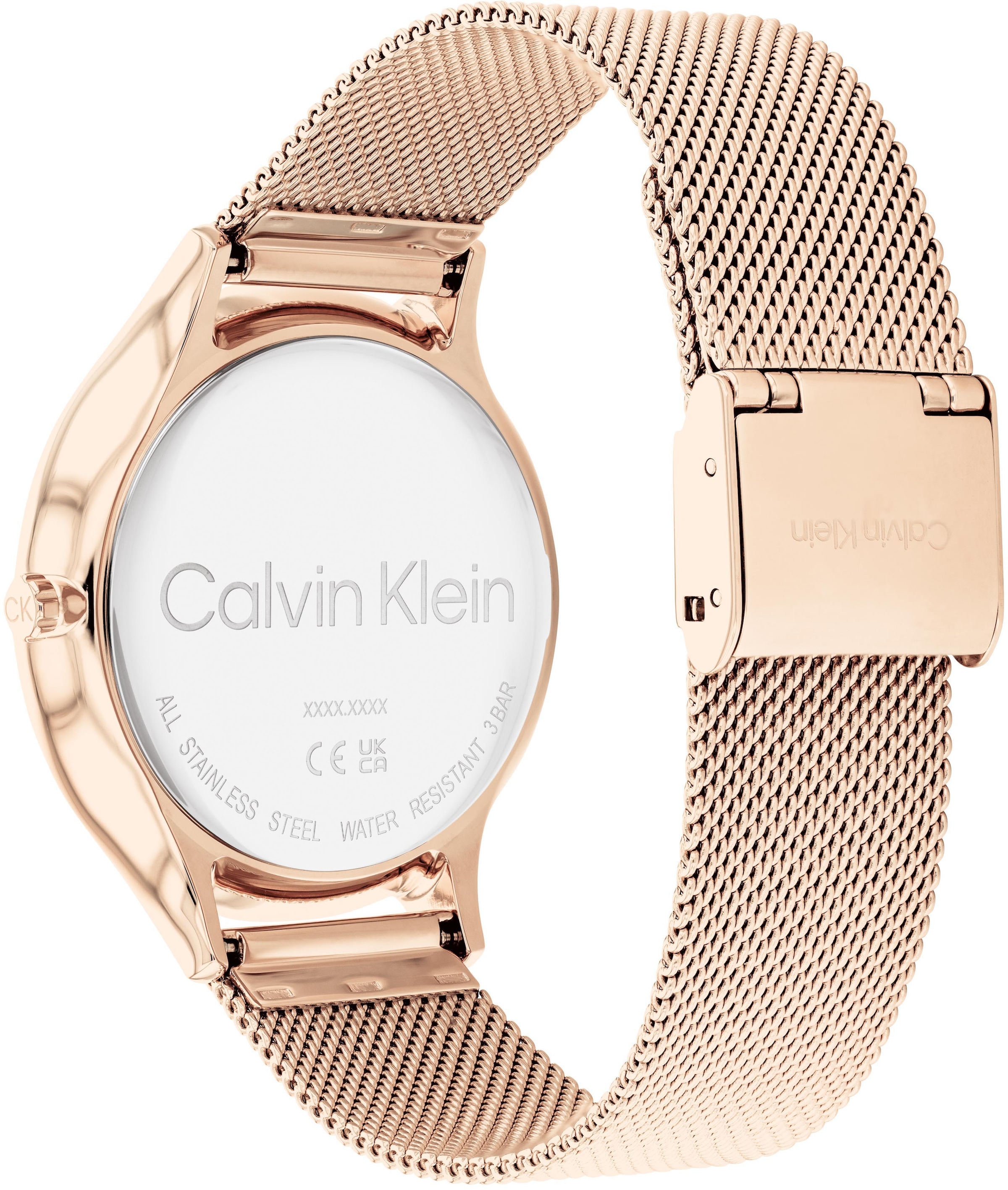 Calvin Klein Quarzuhr »TIMELESS 2H«, Armbanduhr, Damenuhr, Mineralglas, Edelstahlarmband