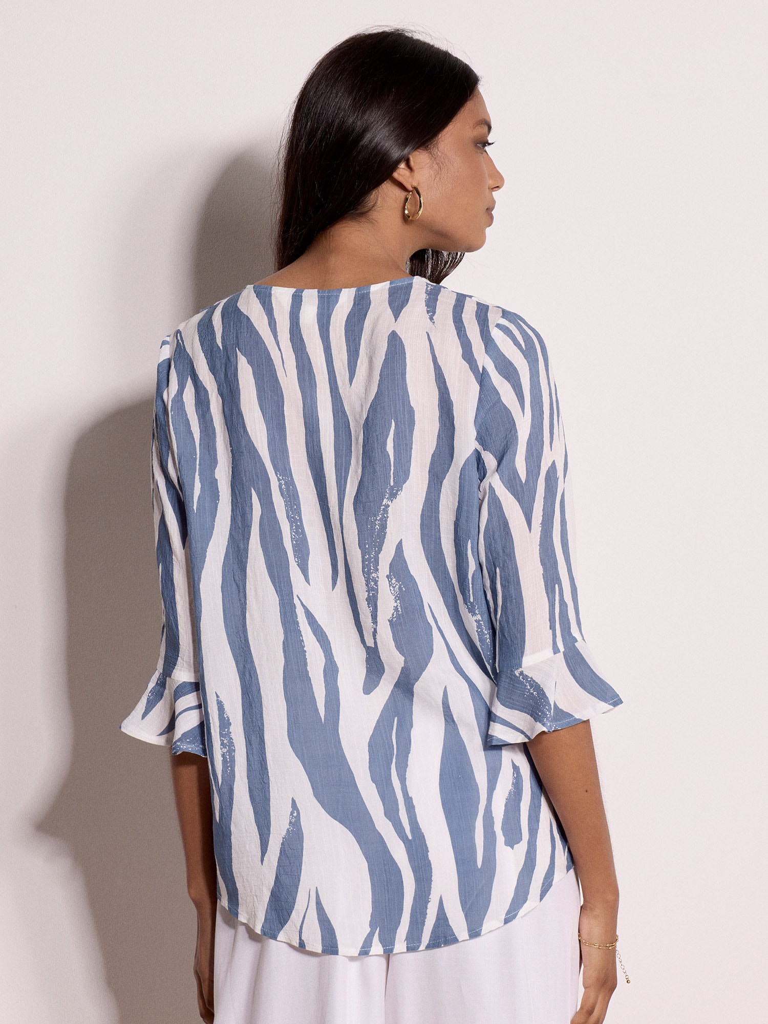 Apricot Shirtbluse »Apricot Oberteil mit Glockenärmeln im Zebra-Print«